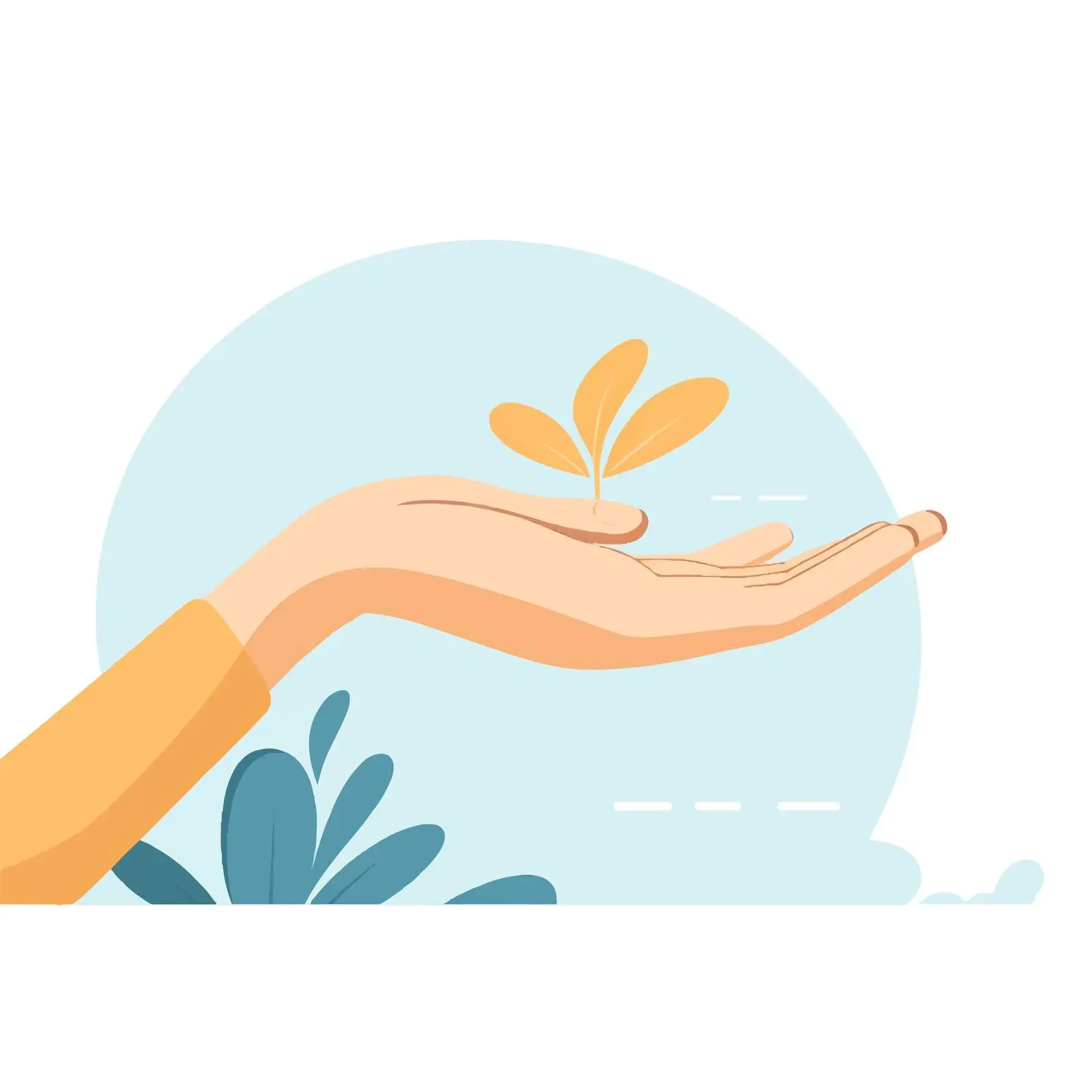 Human Palm for Support and Assistance – free etched image from Dotvec