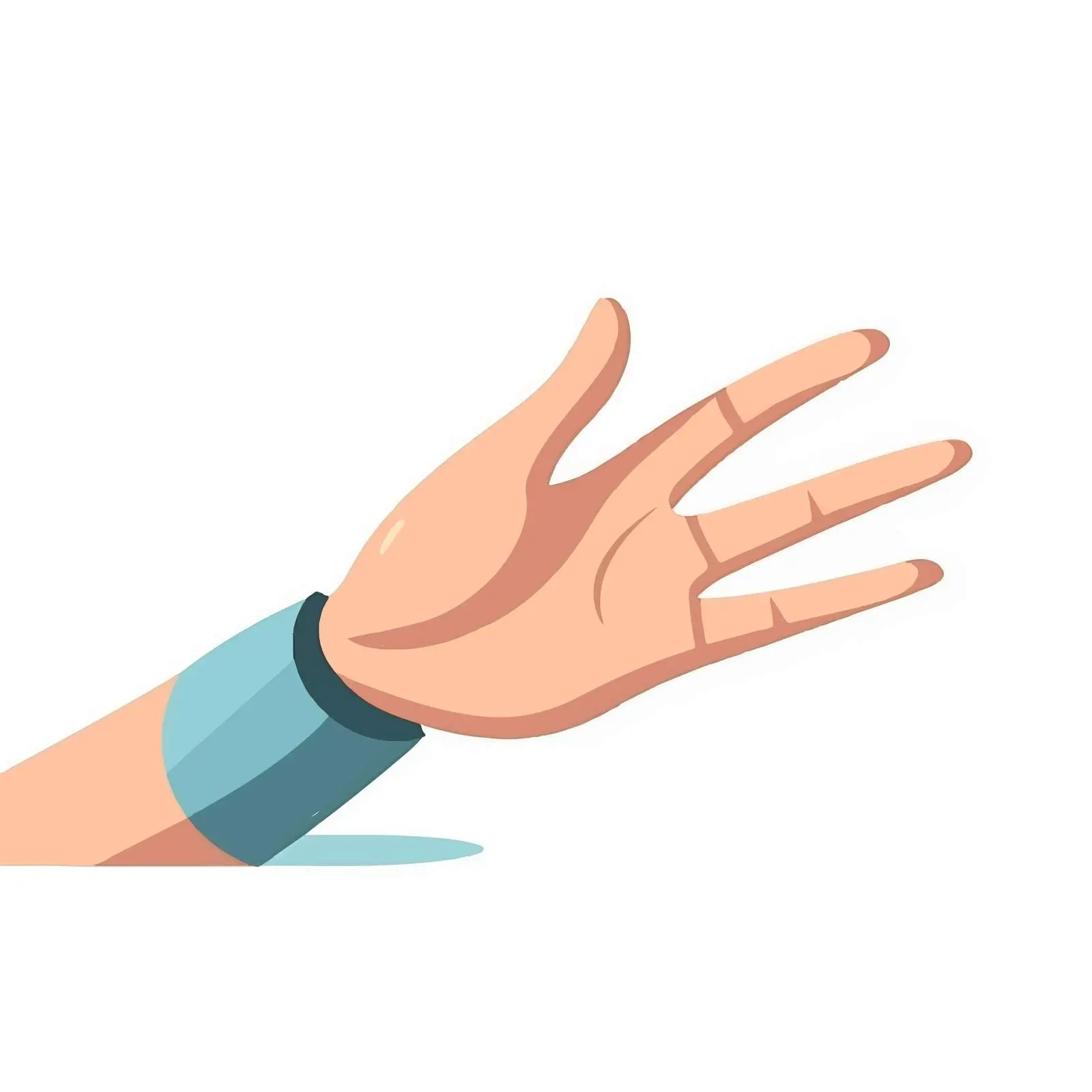 Human Palm Offering Support and Assistance – free etched image from Dotvec