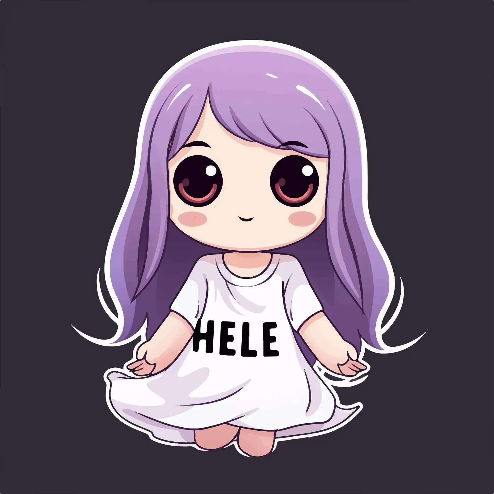 Little Ghost Girl Vector Illustration — free download from Dotvec