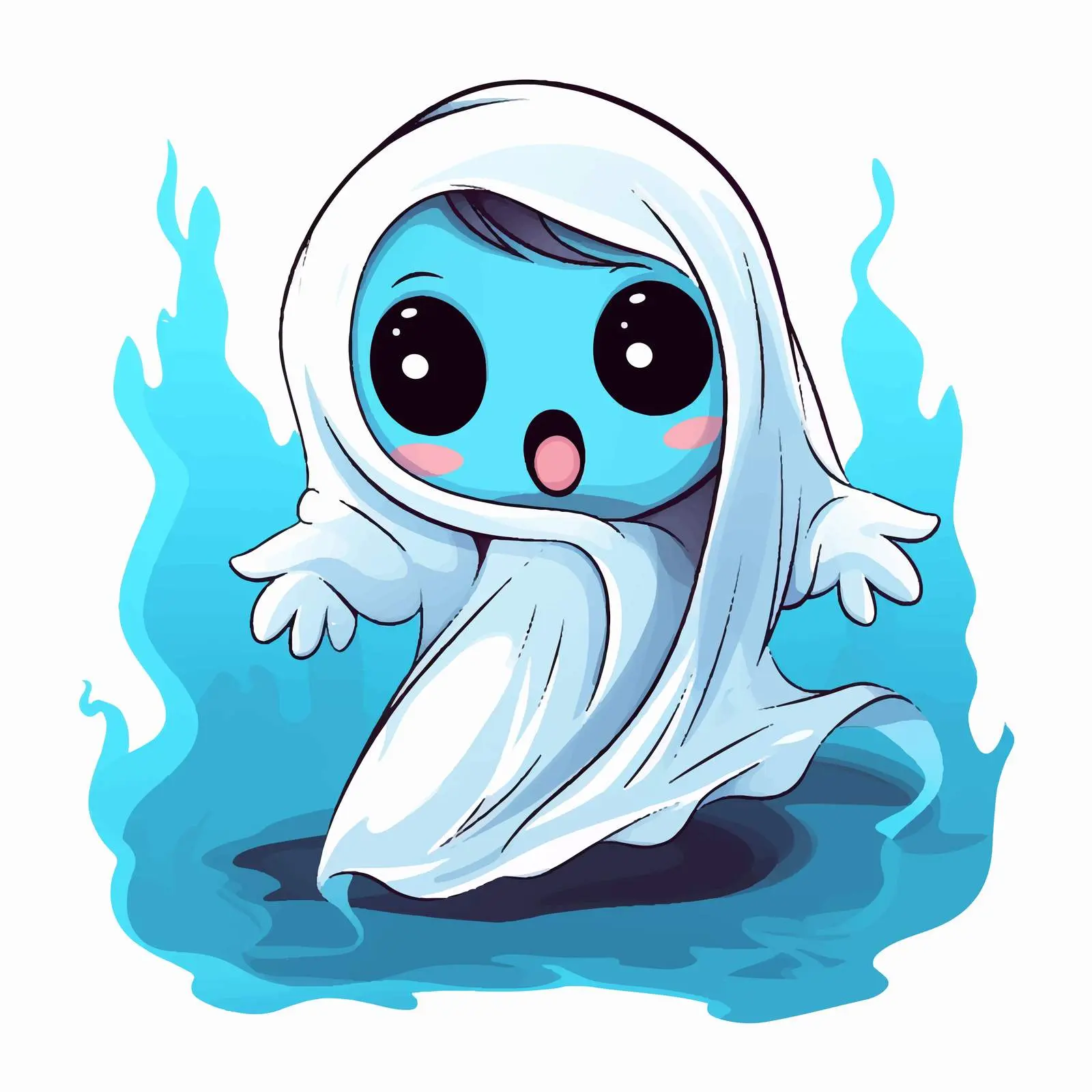 Little Ghost Girl Vector Illustration — free download from Dotvec
