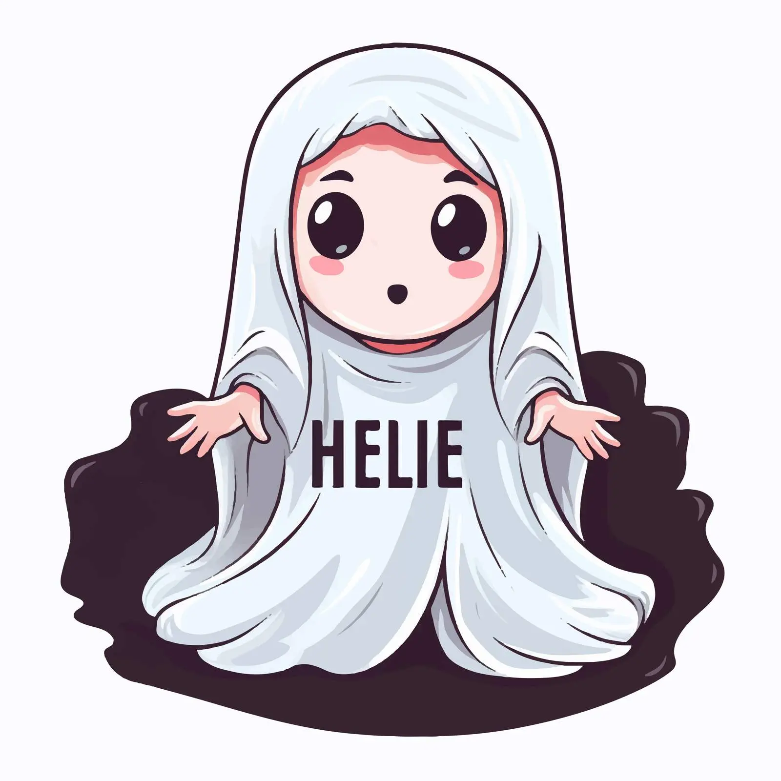 Playful Ghost Girl Vector Illustration — free download from Dotvec