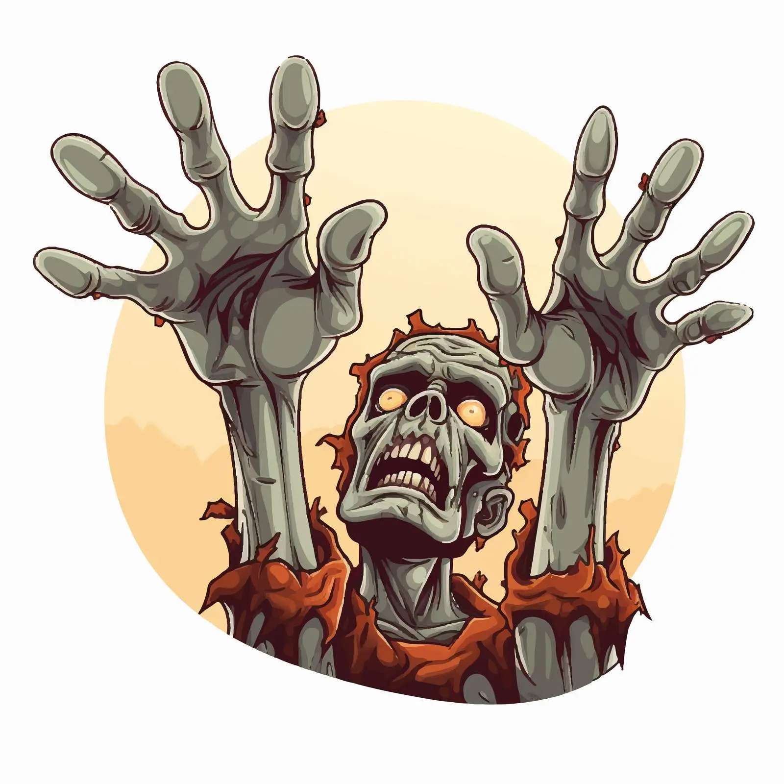 Zombie Hand Illustration for Help Me Banner — free download from Dotvec