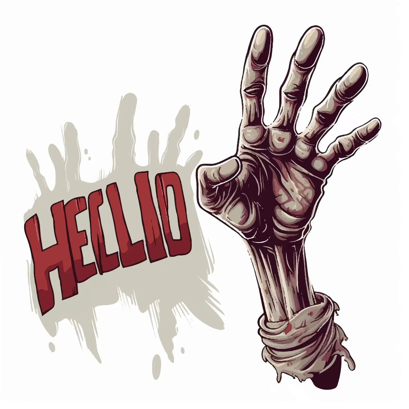 Zombie Hand Illustration Banner for Help Me — free download from Dotvec