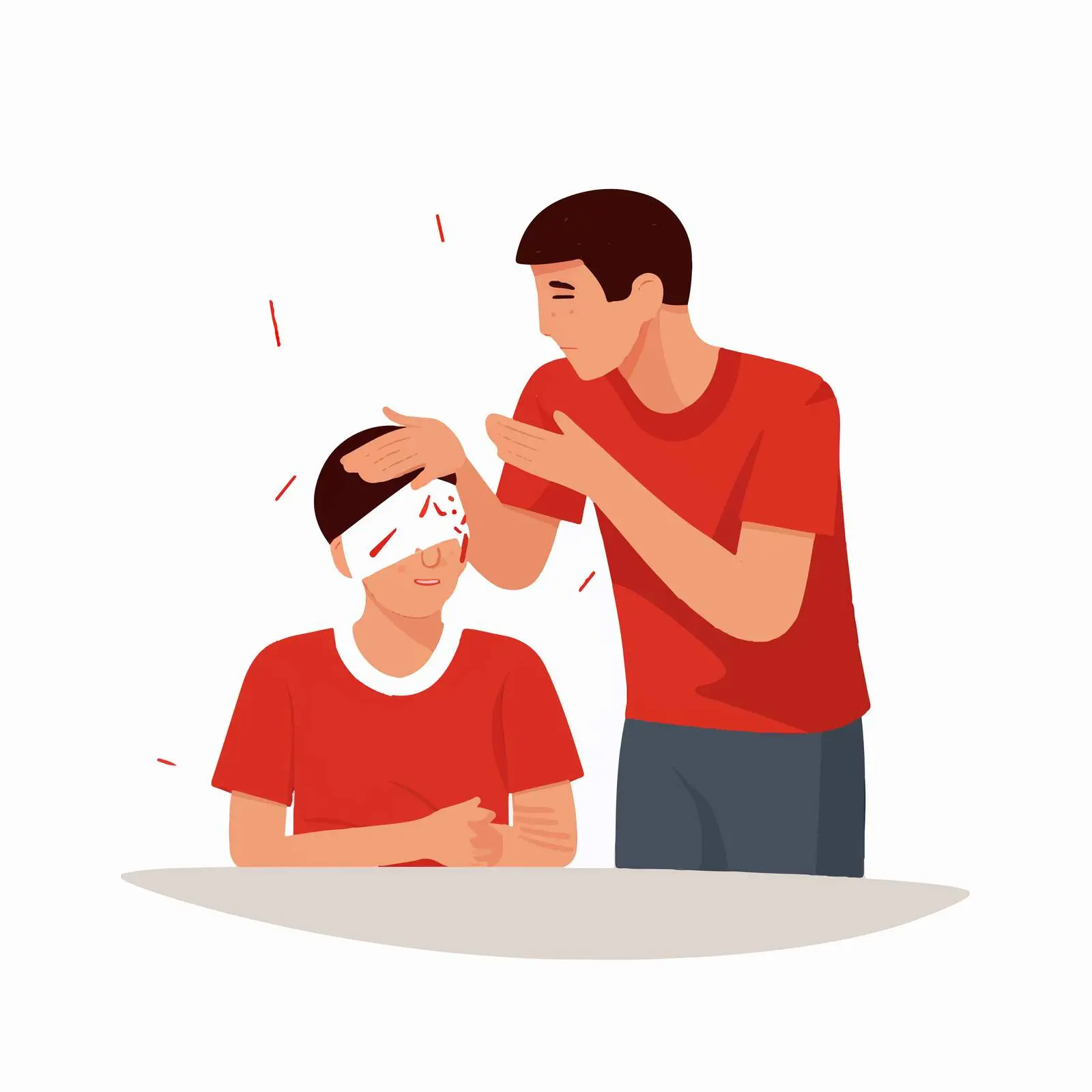 Assisting with Head Bandage After Trauma — free download from Dotvec