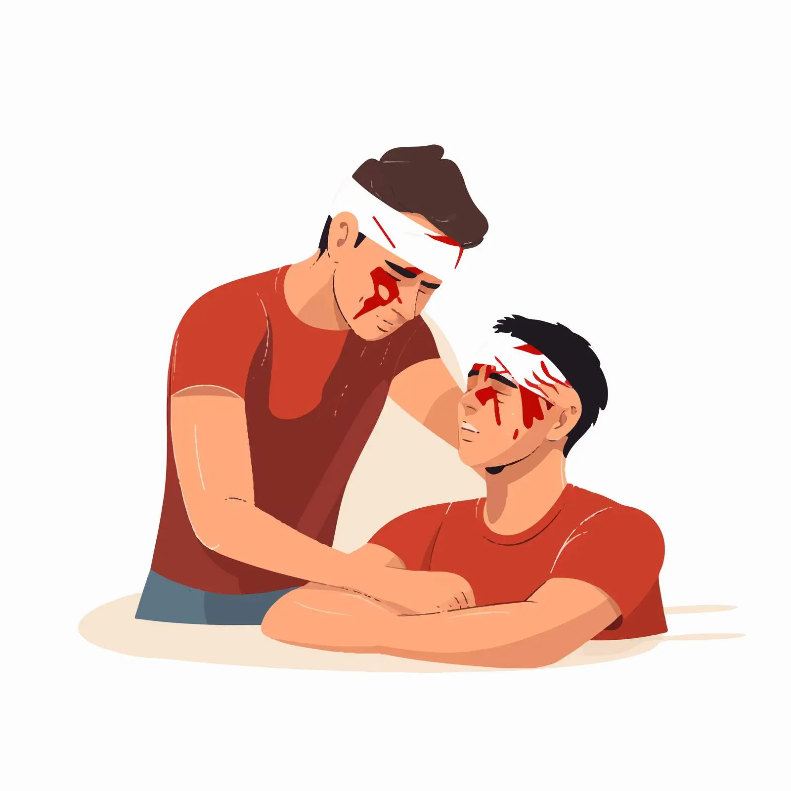 First Aid: Applying Head Bandage After Injury — free download from Dotvec