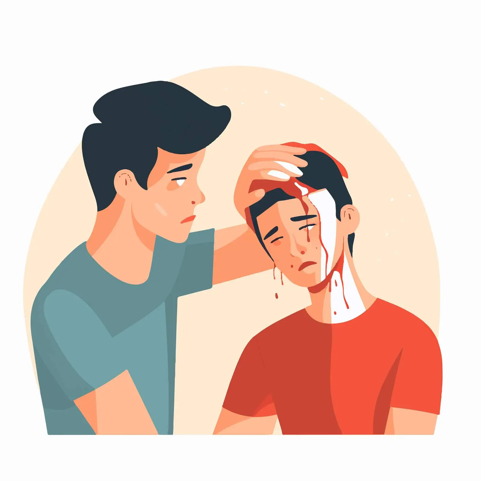 Assisting with Head Bandage After Injury — free download from Dotvec