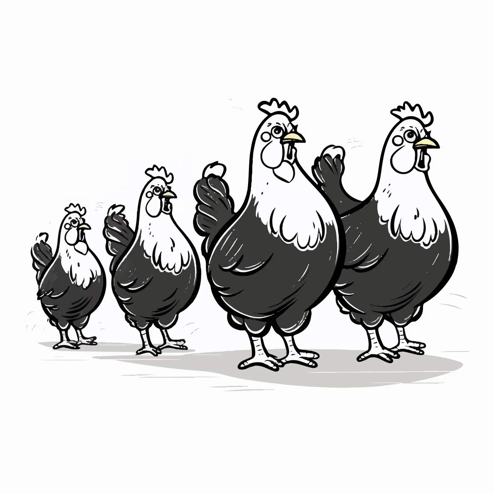 Cartoon Hen Line Vector Illustration — free download from Dotvec