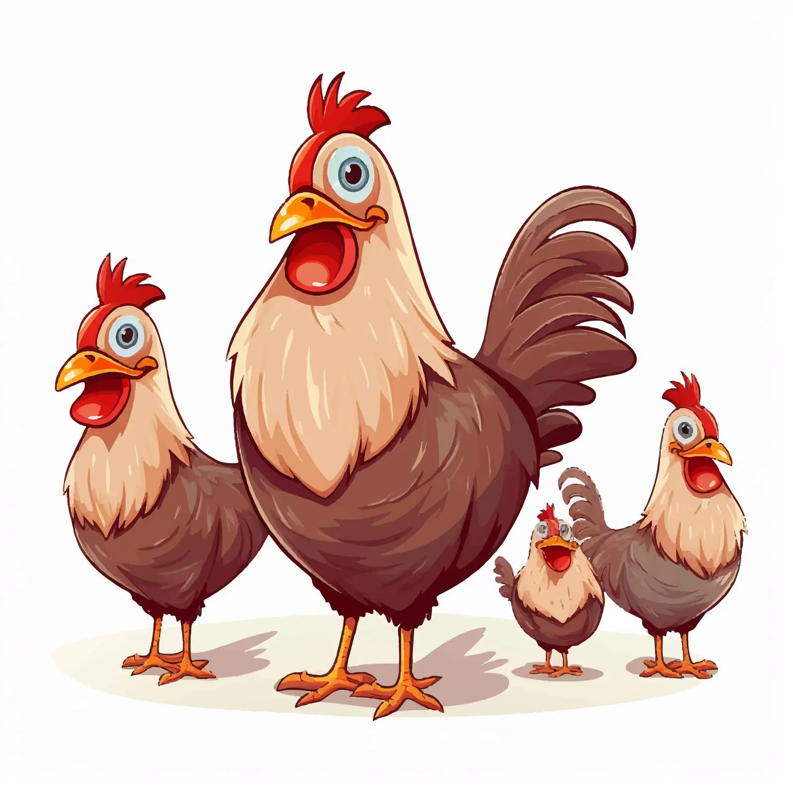 Cartoon Hen Vector Line Illustration — free download from Dotvec