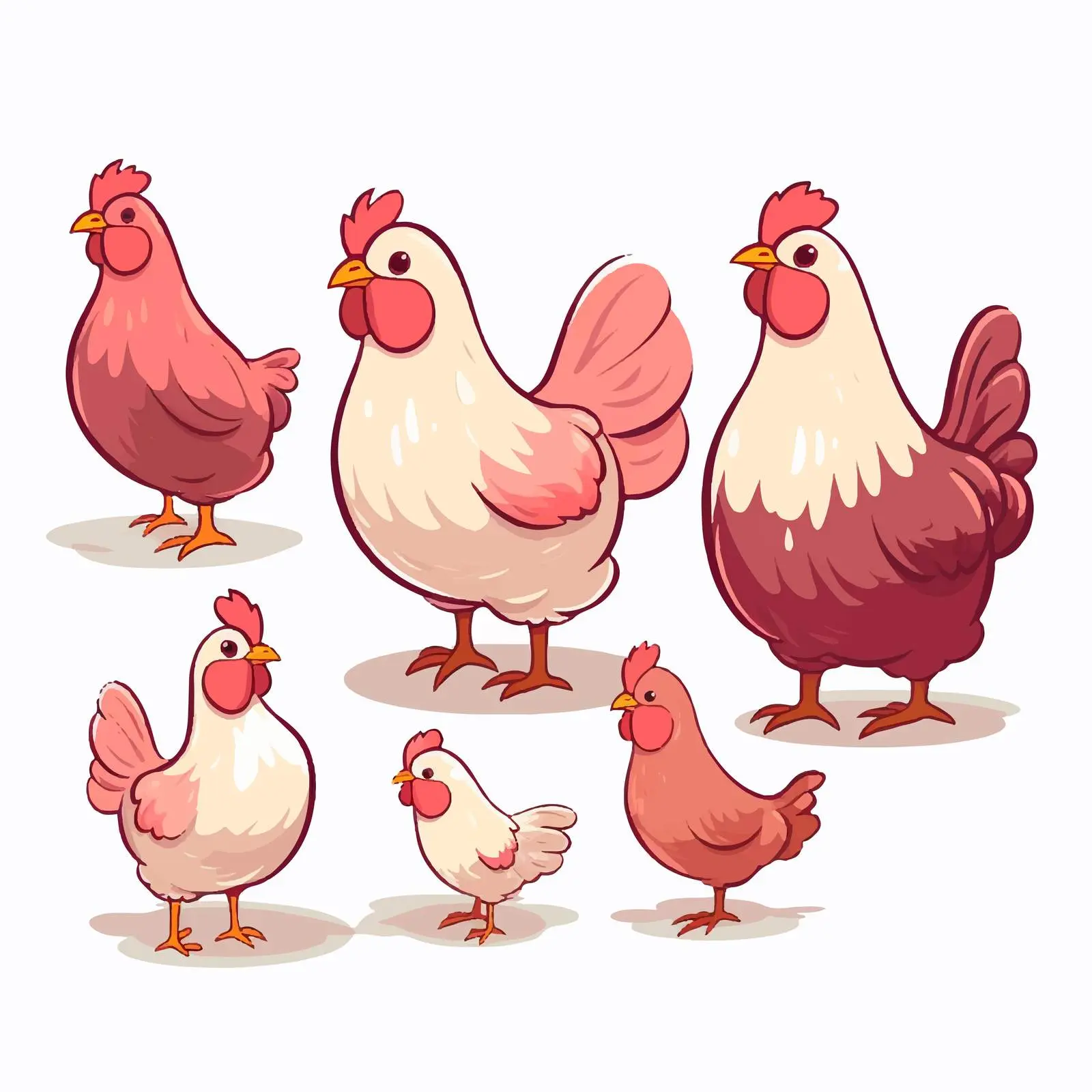 Cartoon Hen Line Vector Illustration — free download from Dotvec