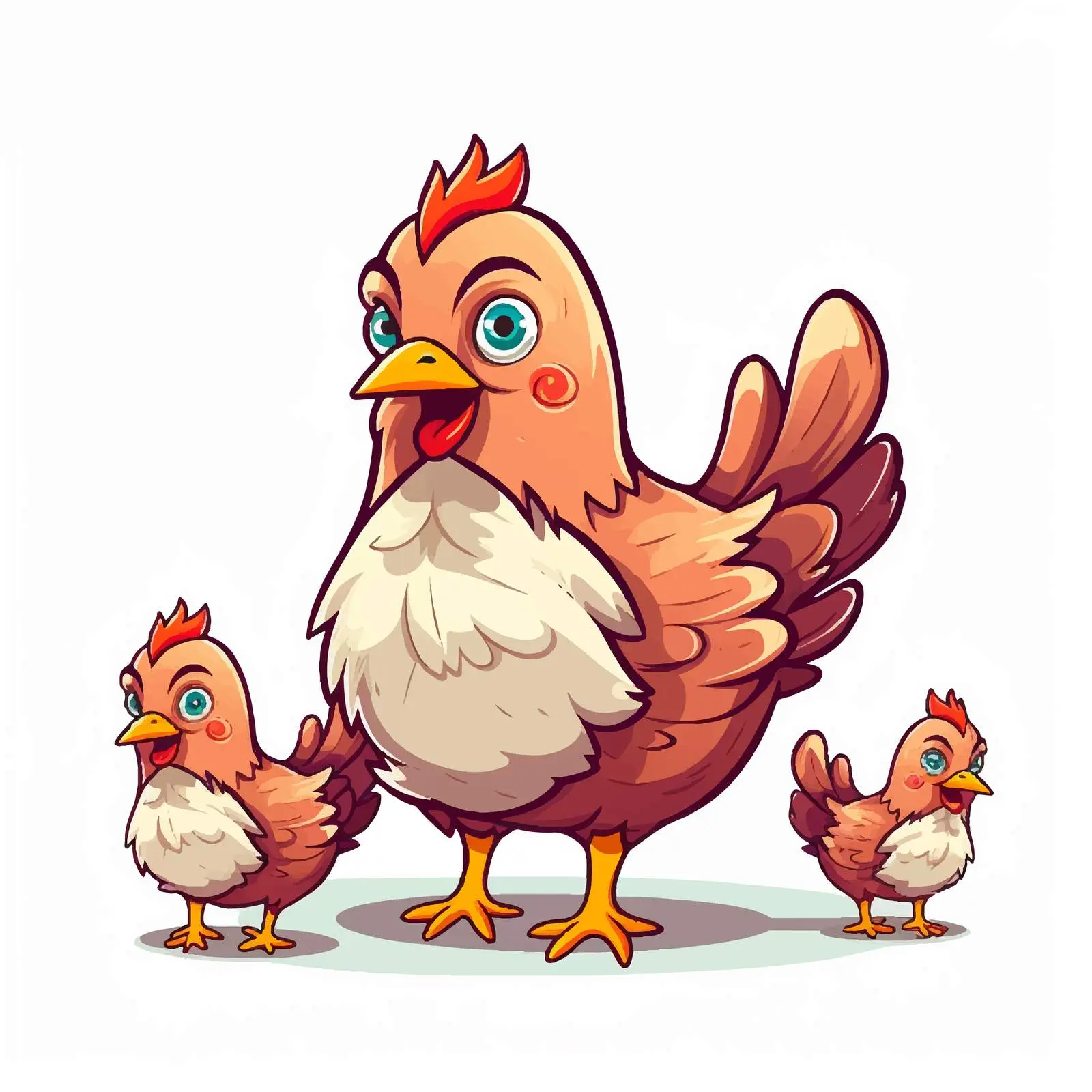 Cartoon Hen Line Vector Illustration — free download from Dotvec