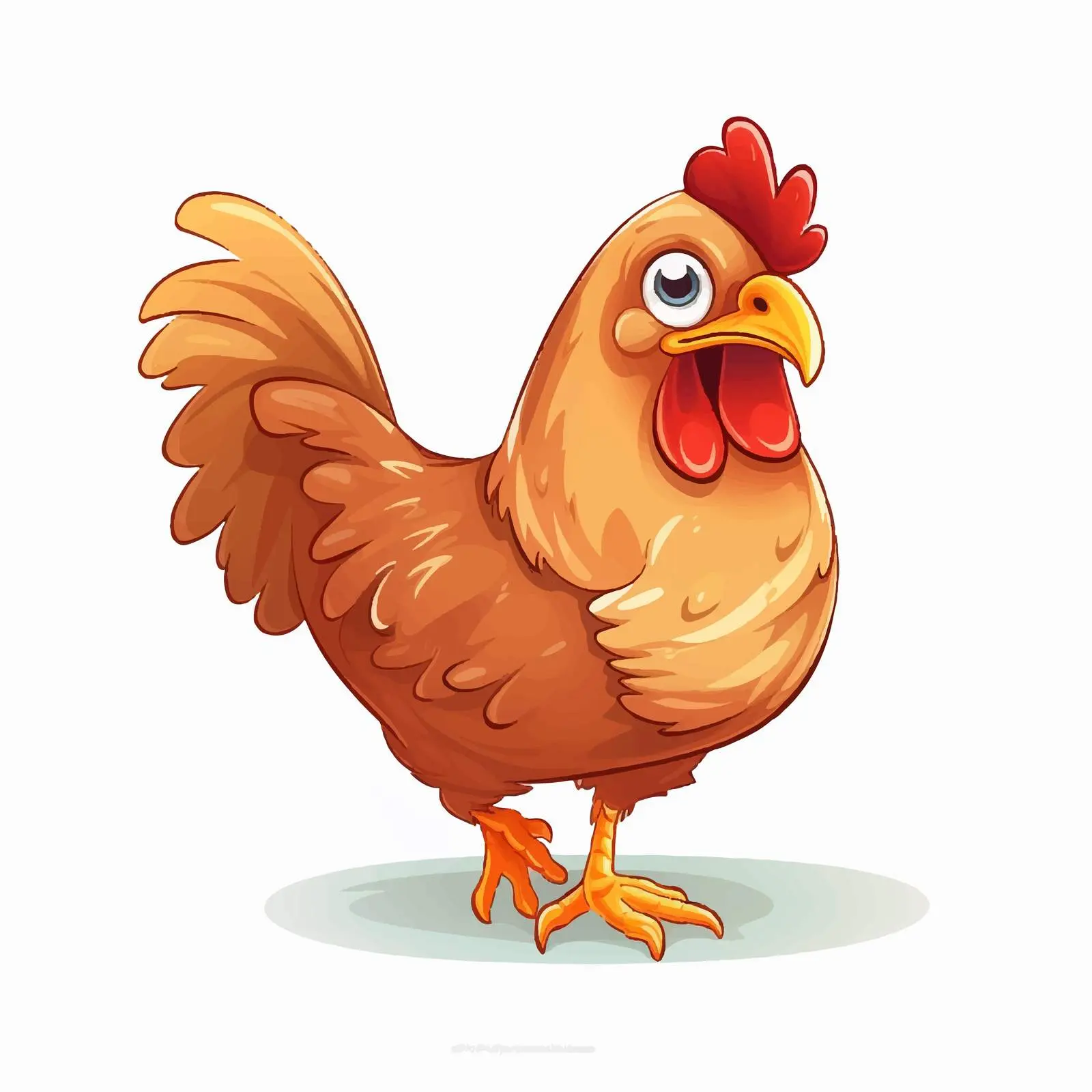 Cartoon Hen Running Vector Illustration — free download from Dotvec