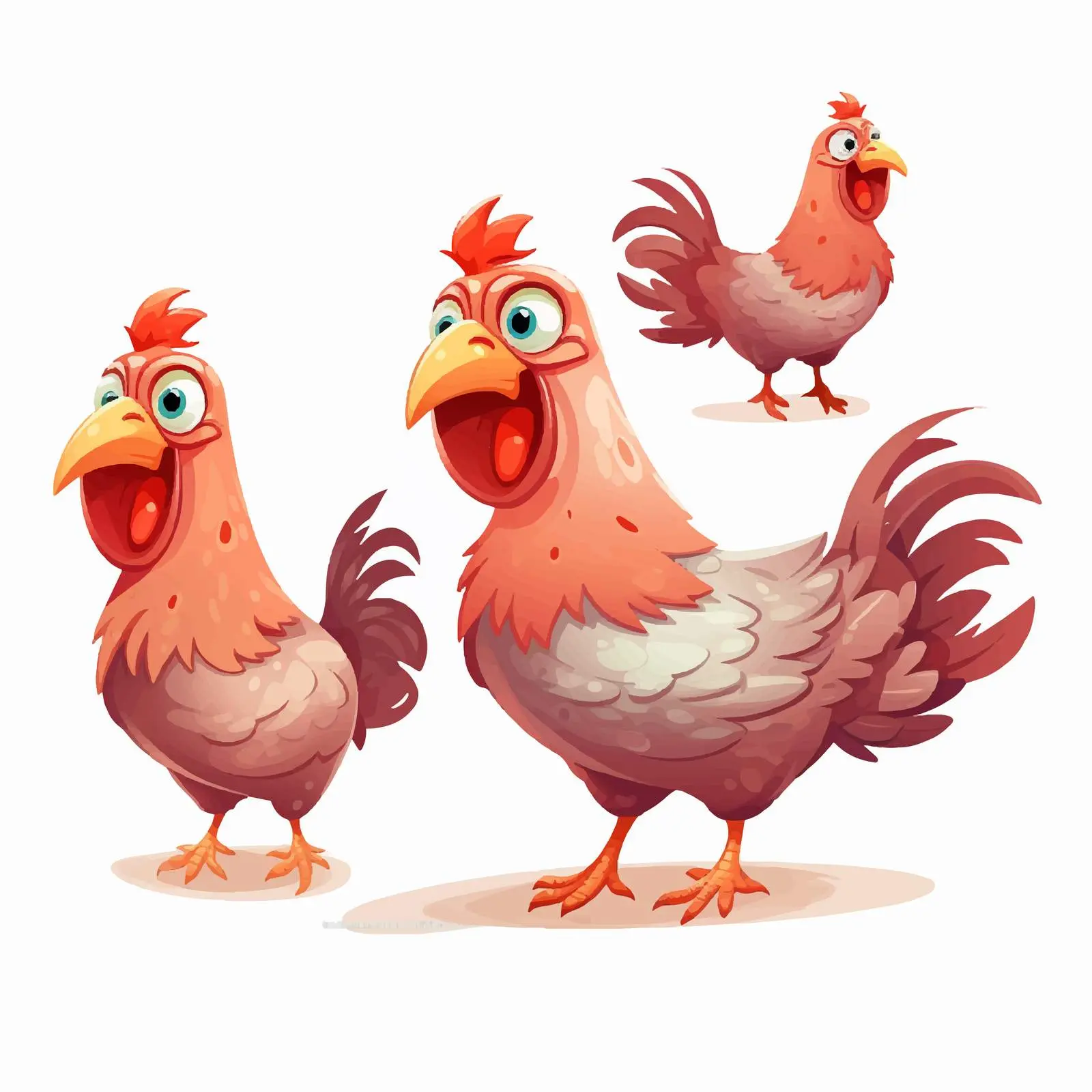 Cartoon Hen Running Vector Illustration — free download from Dotvec