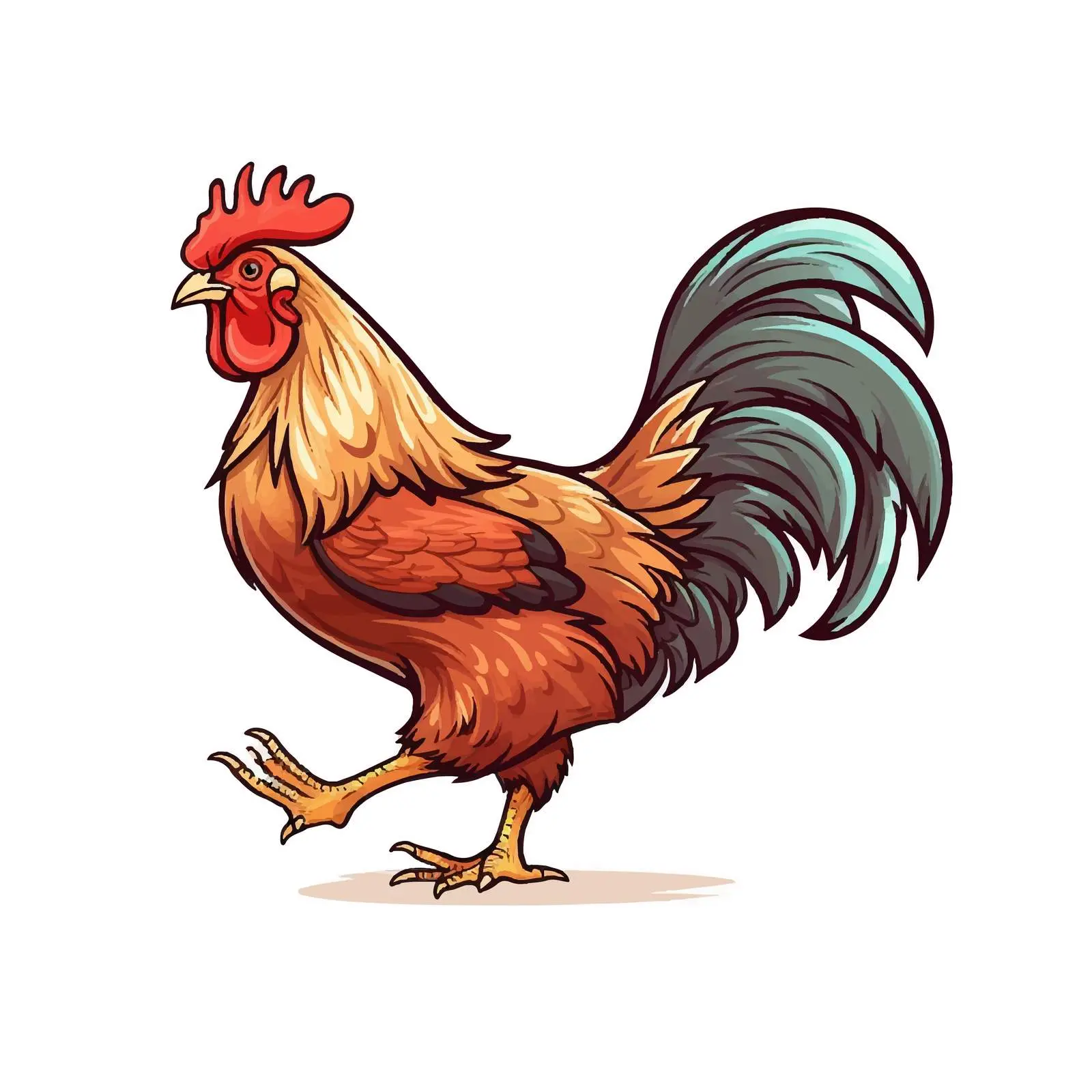 Cartoon Hen Running Vector Illustration — free download from Dotvec