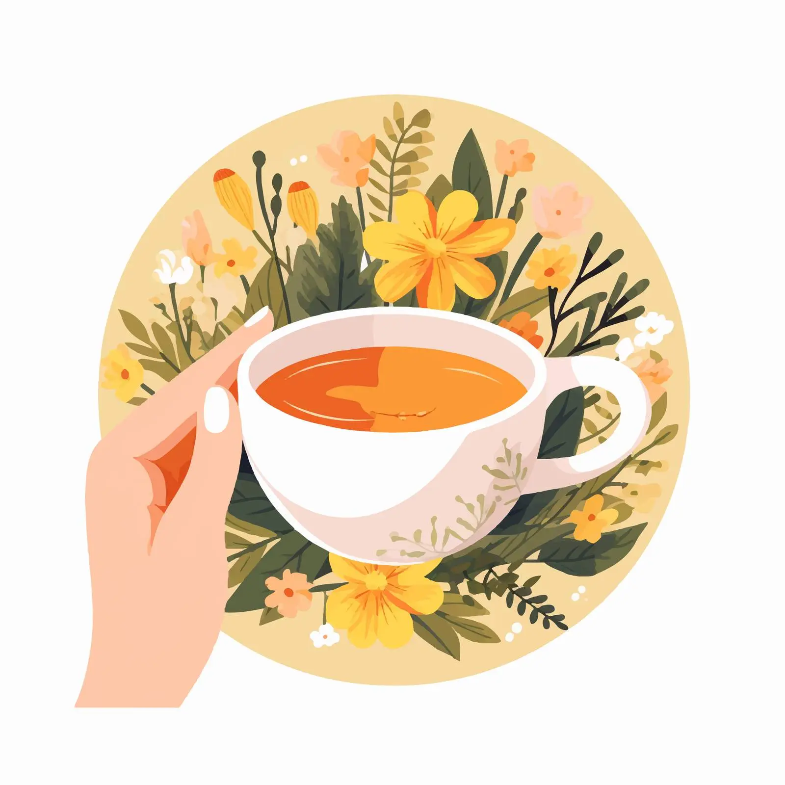 Female Hand Holding Herbal Tea Cup — free download from Dotvec
