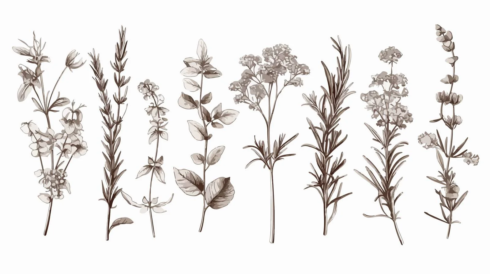 Botanical Herbs Collection Illustration — free download from Dotvec