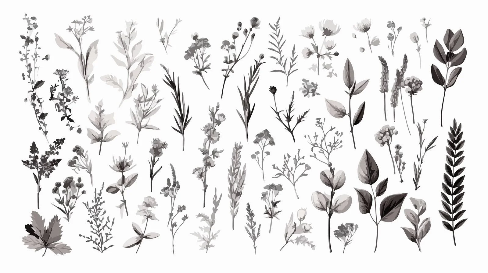 Detailed Hand-Drawn Medical Herb Collection — free download from Dotvec