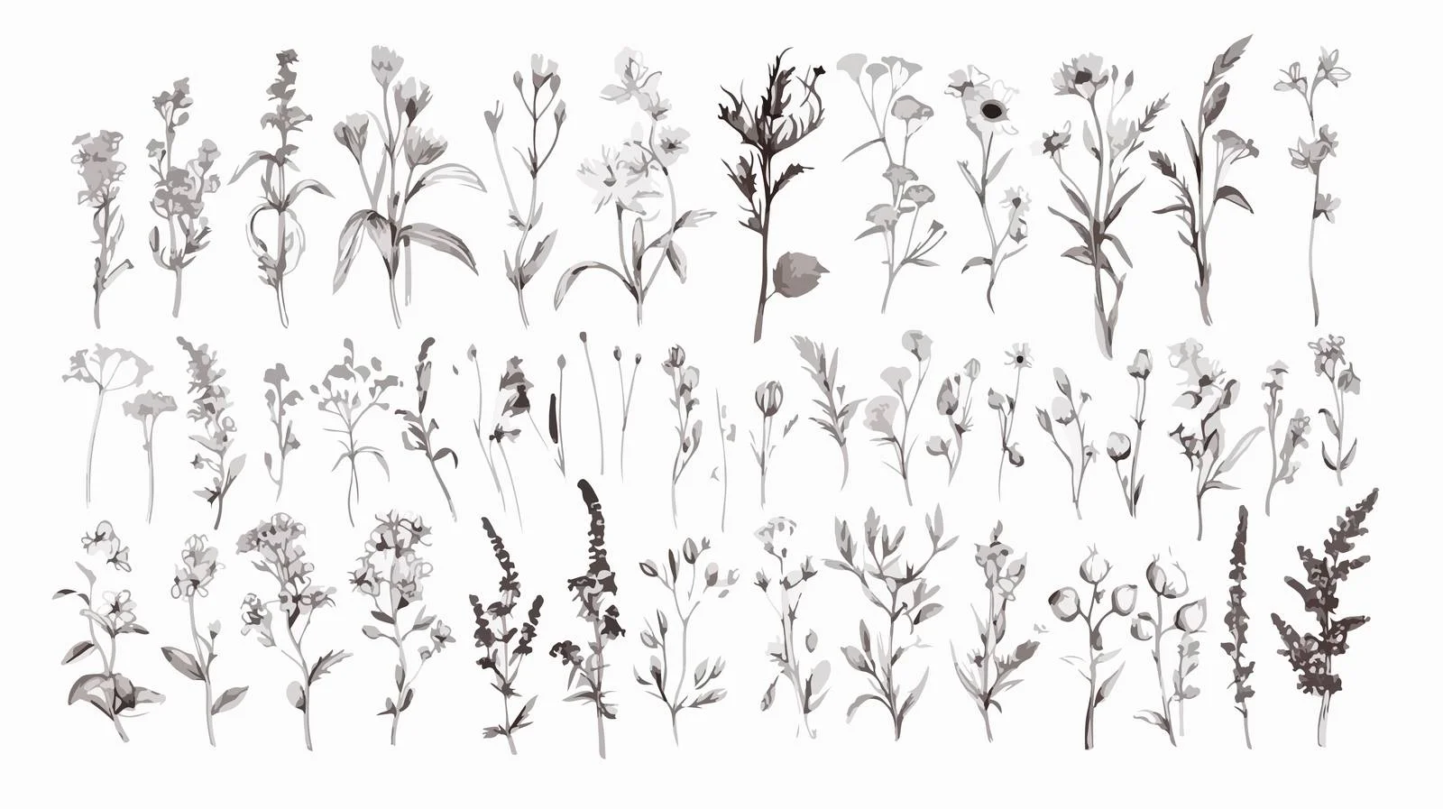 Exquisite Hand-Drawn Medical Botanical Herbs — free download from Dotvec