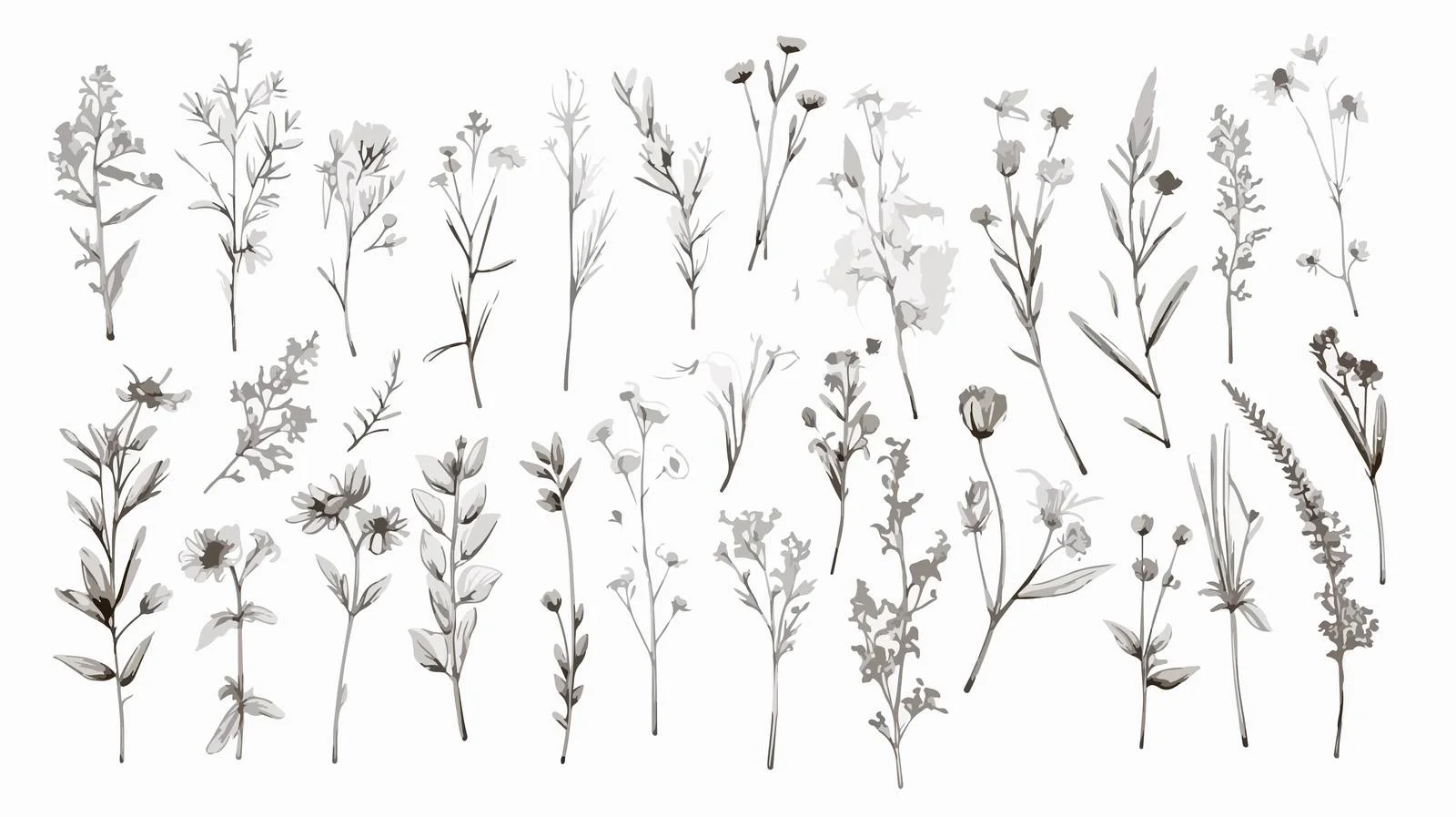 Exquisite Hand-Drawn Medical Herb Collection — free download from Dotvec