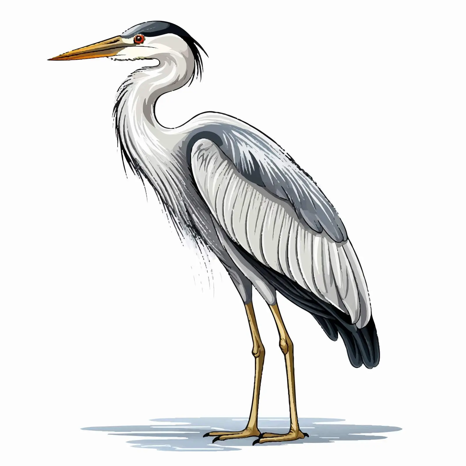 Heron Cartoon Sketch Vector Illustration — free download from Dotvec