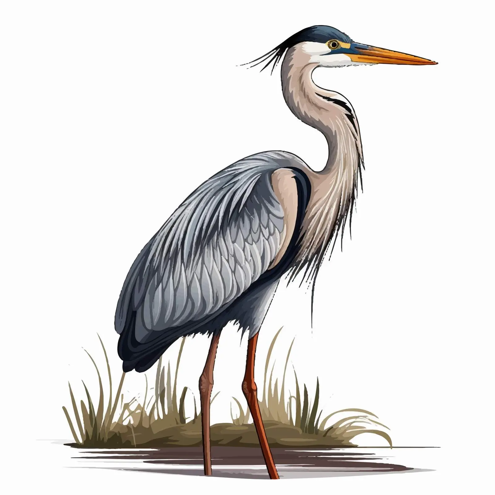 Heron Cartoon Sketch Vector Illustration — free download from Dotvec