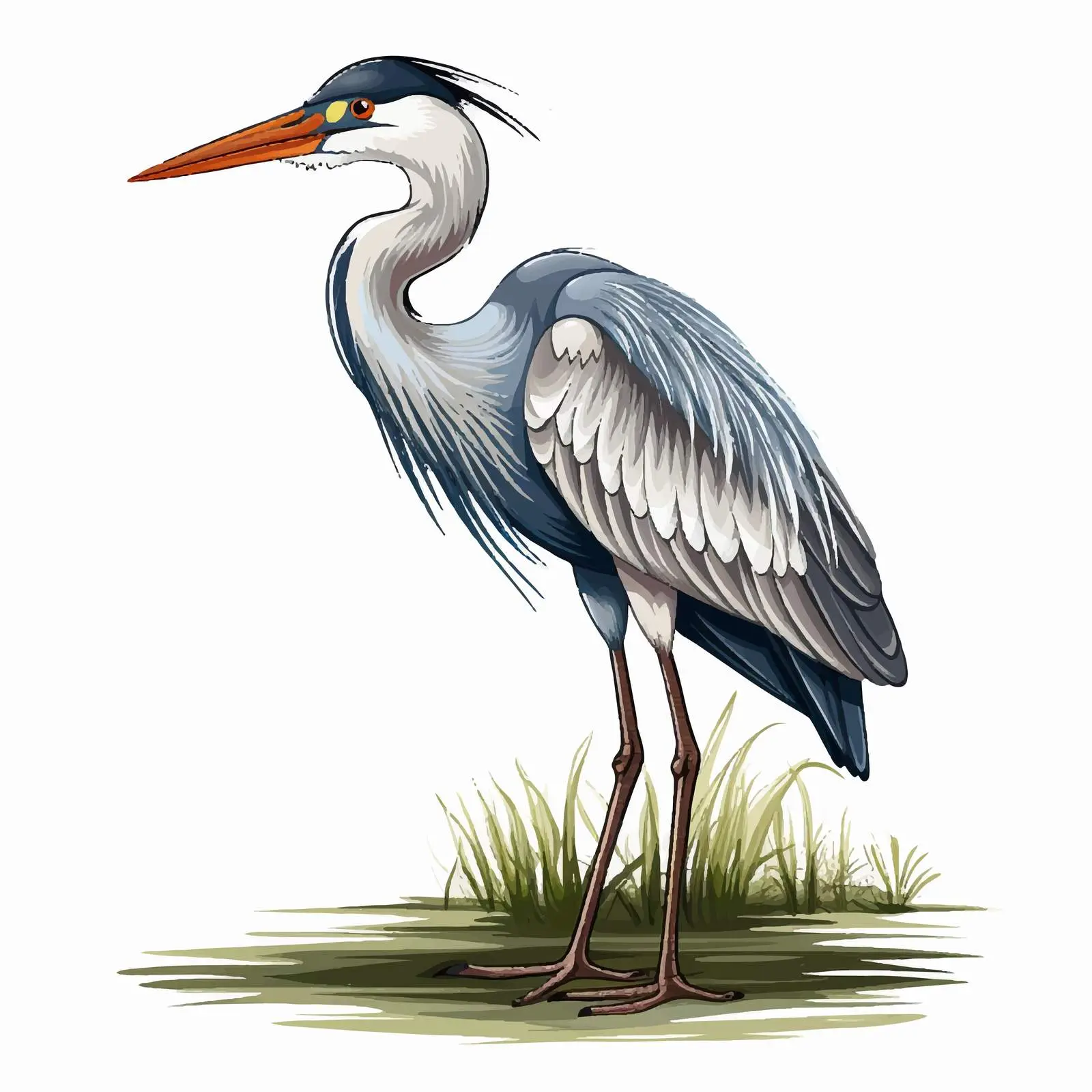 Heron Cartoon Vector Illustration — free download from Dotvec