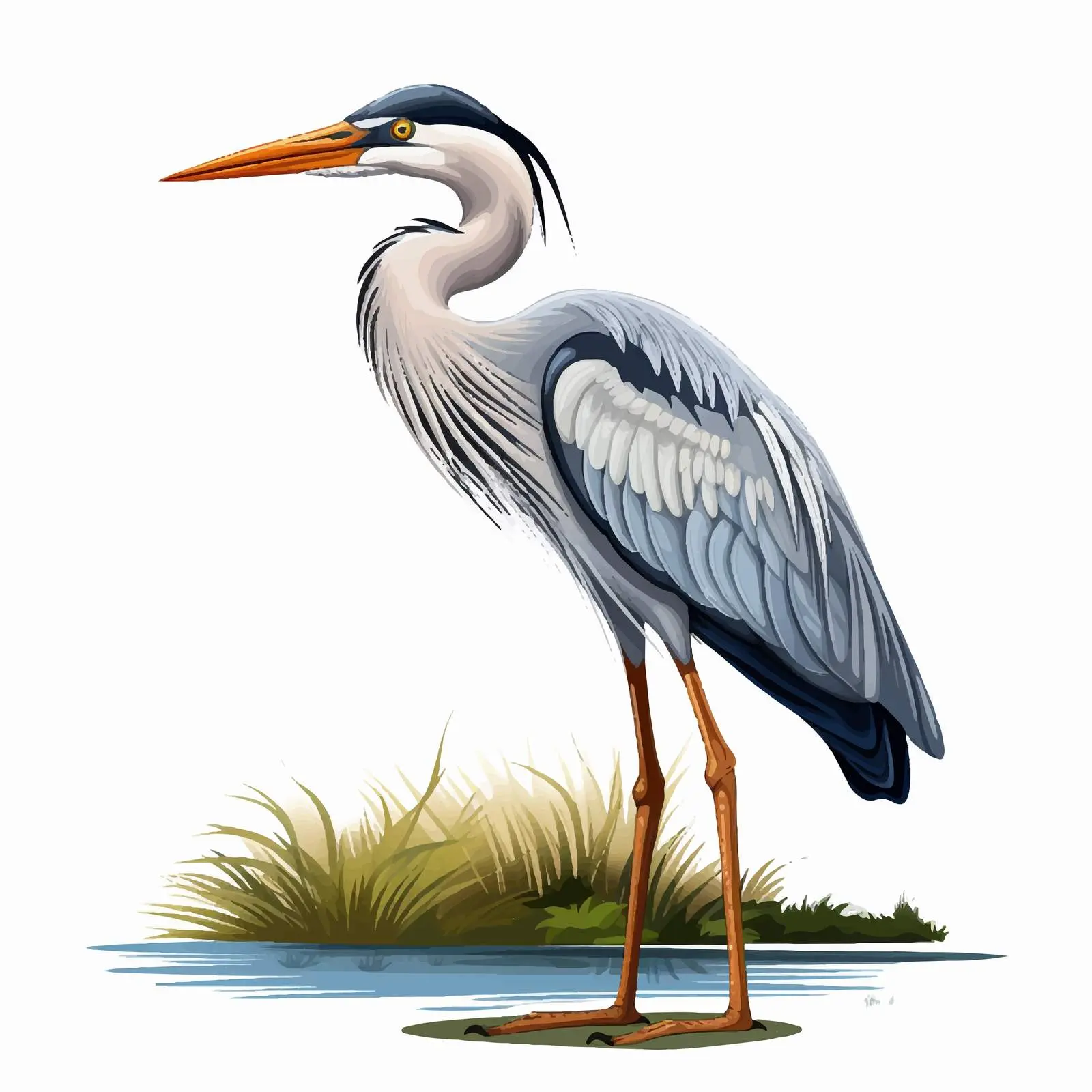 Cartoon Heron Vector Illustration Design — free download from Dotvec