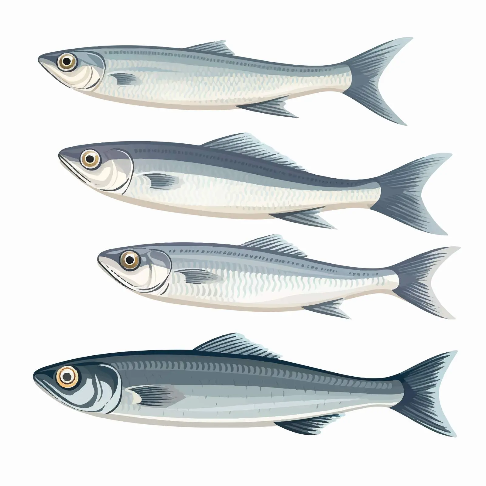 Line Art Herring Fish Vector Illustration — free download from Dotvec