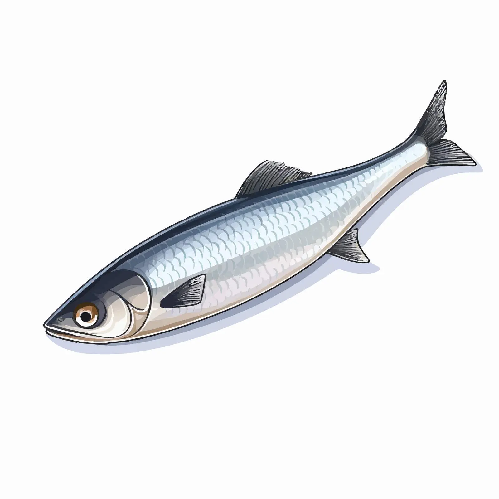 Herring Fish Vector Illustration on White Background – free herring image from Dotvec