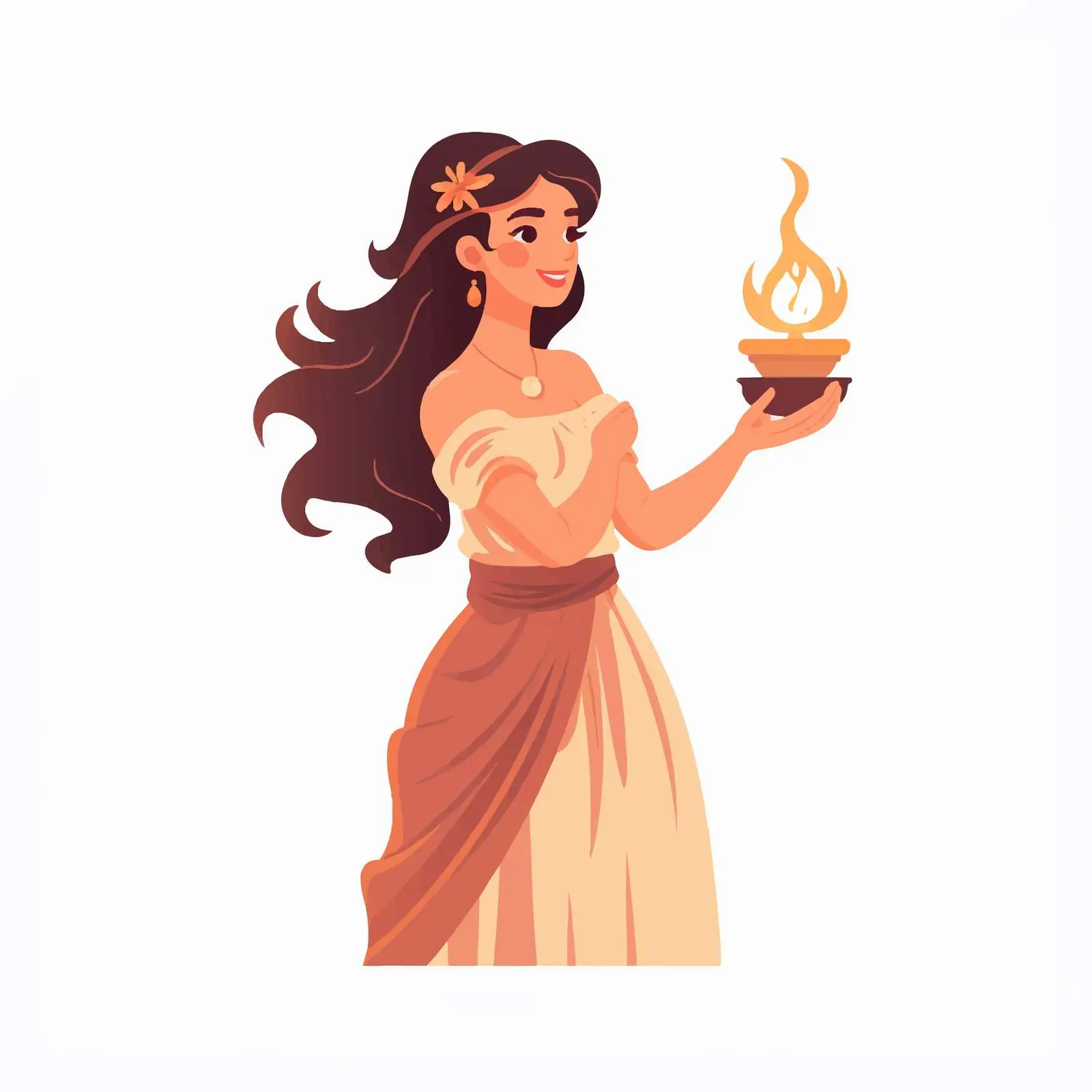 Hestia Vesta Goddess of Hearth and Home Vector — free download from Dotvec