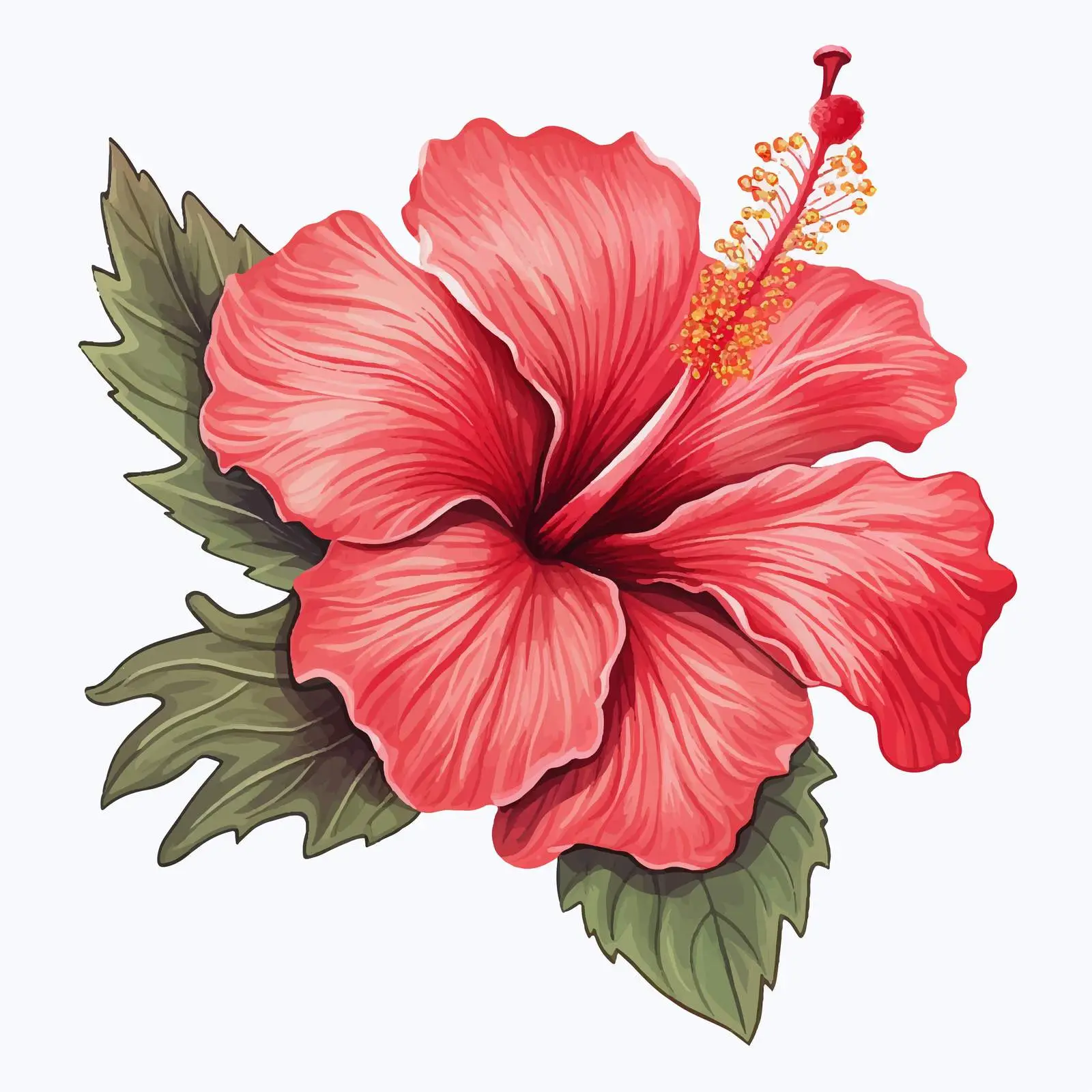 Hibiscus Flower Bloom Retro Vintage Vector Art — free download from Dotvec
