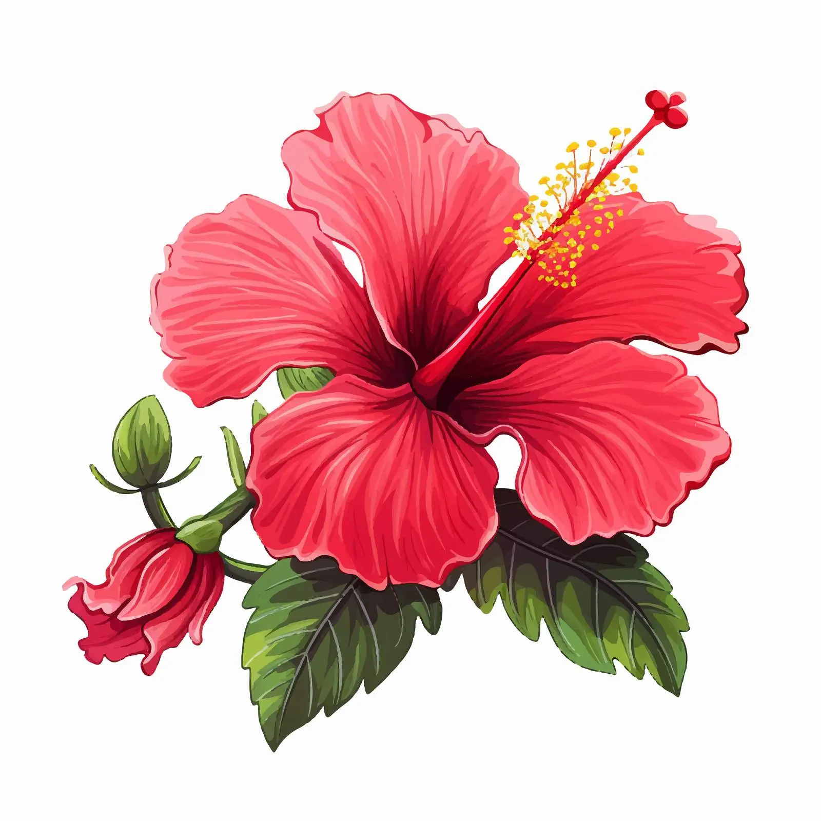 Hibiscus Flower Bloom Retro Vintage Style Vector — free download from Dotvec