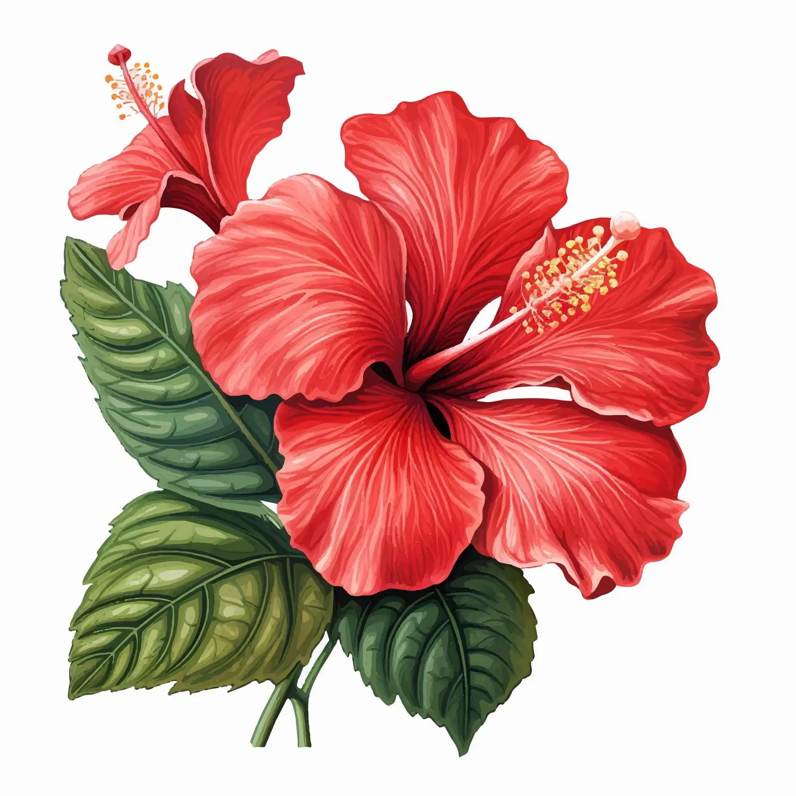 Retro Vintage Hibiscus Flower in Bloom — free download from Dotvec