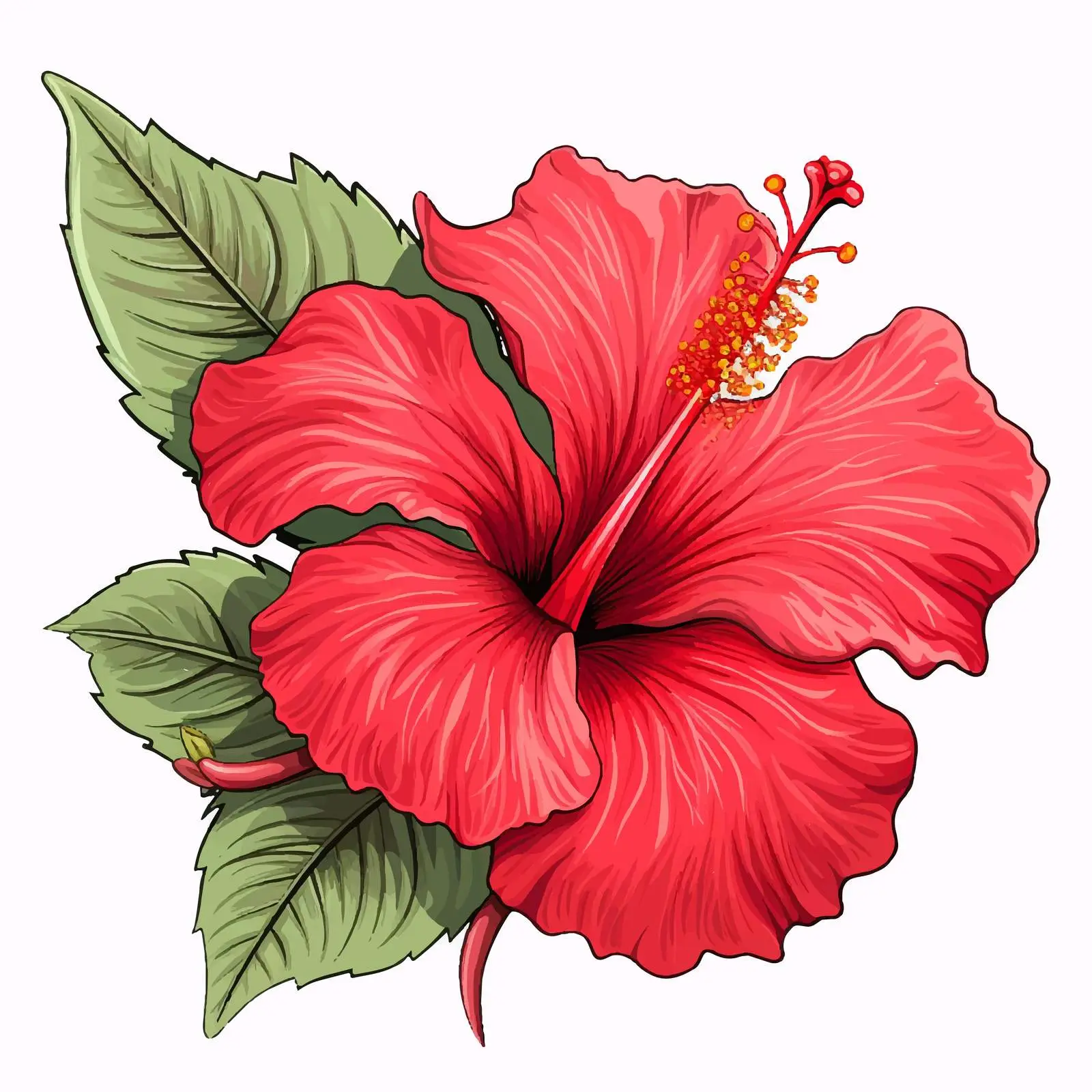 Vintage Botanical Drawing of Hibiscus Flowers – free fleurs image from Dotvec