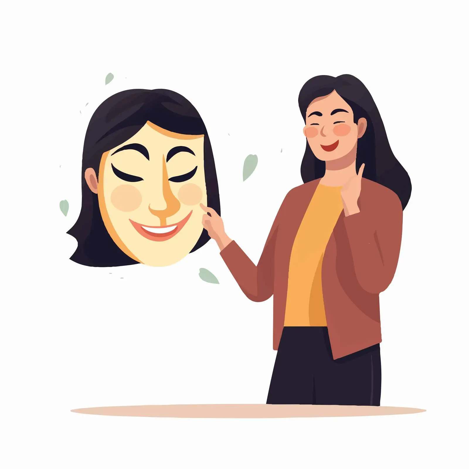 Hiding Envy Behind a Smiling Mask Illustration – free social interactions image from Dotvec