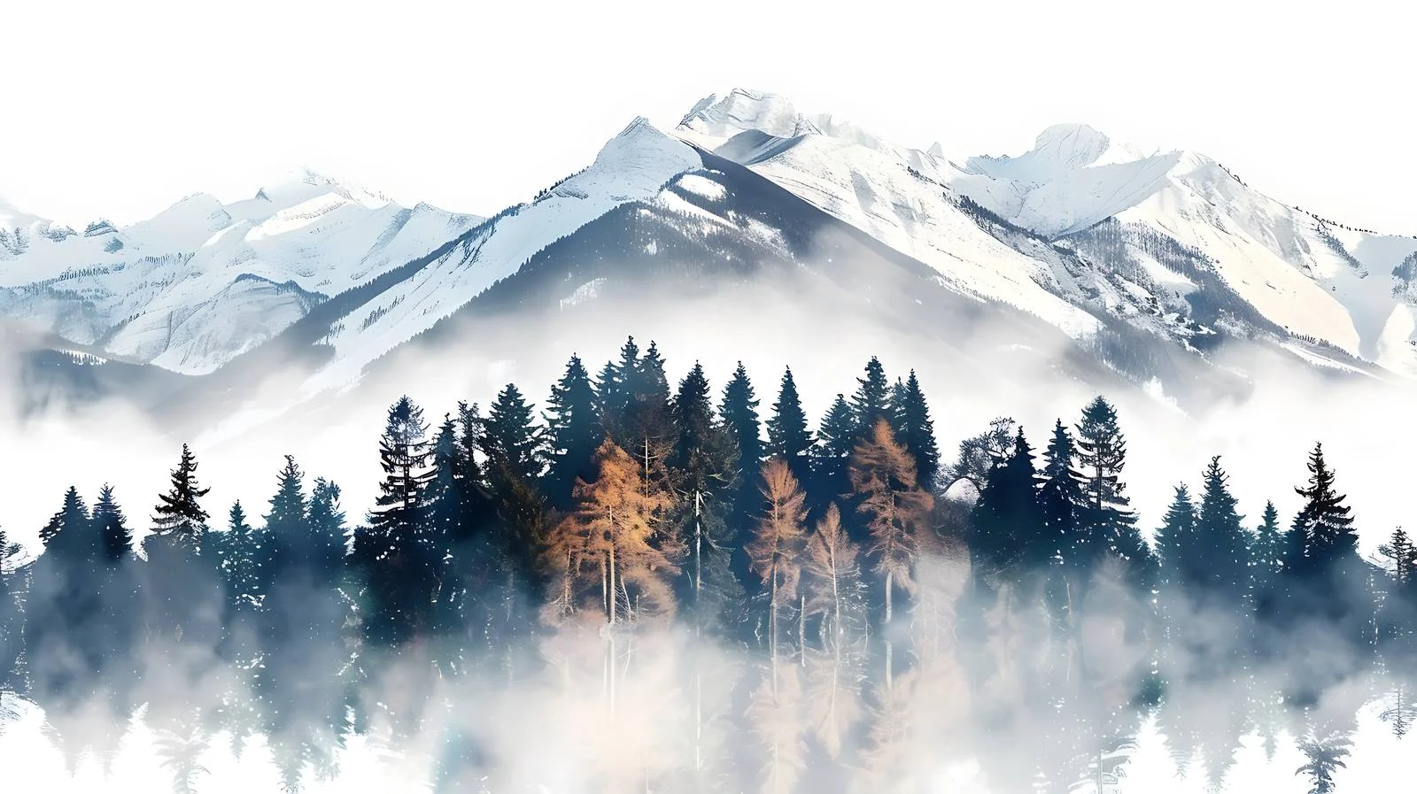 Elevated serenity: Snowy trees vista angle – free snowcapped image from Dotvec