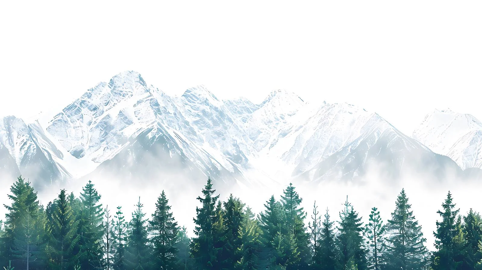 Elevated serene forest scene with snow-capped peaks – free snowcapped image from Dotvec