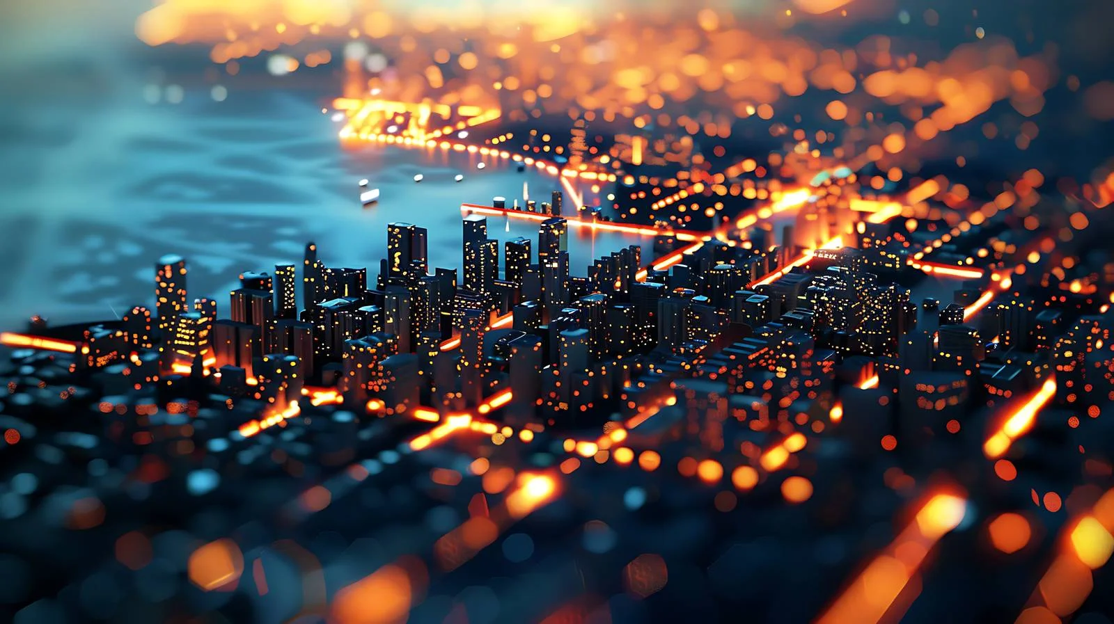 Night City Lights from Above Isolated — free download from Dotvec