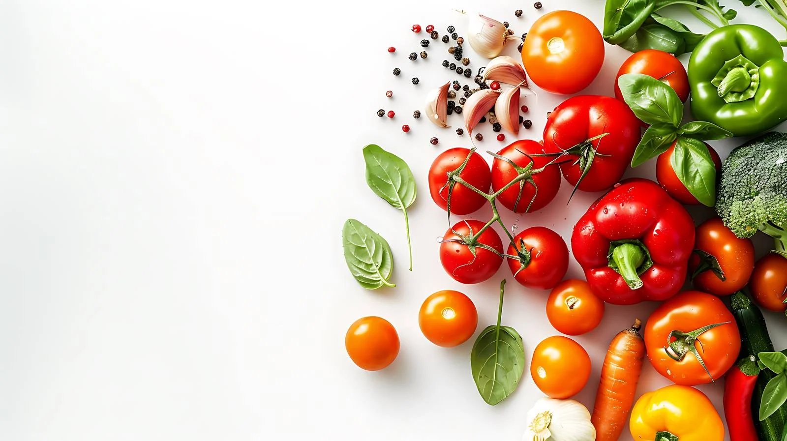 Fresh produce on isolated white table — free download from Dotvec