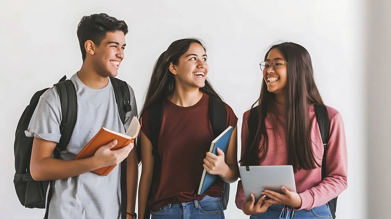 High School Students Discussion with Laptop — free download from Dotvec