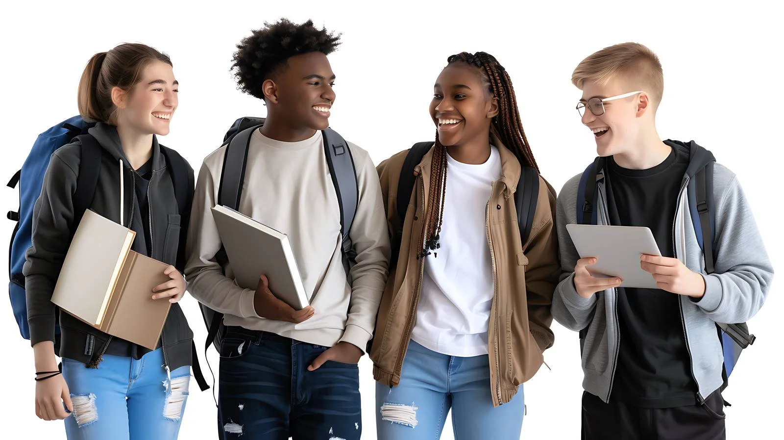 Students Discussion with Book and Laptop — free download from Dotvec