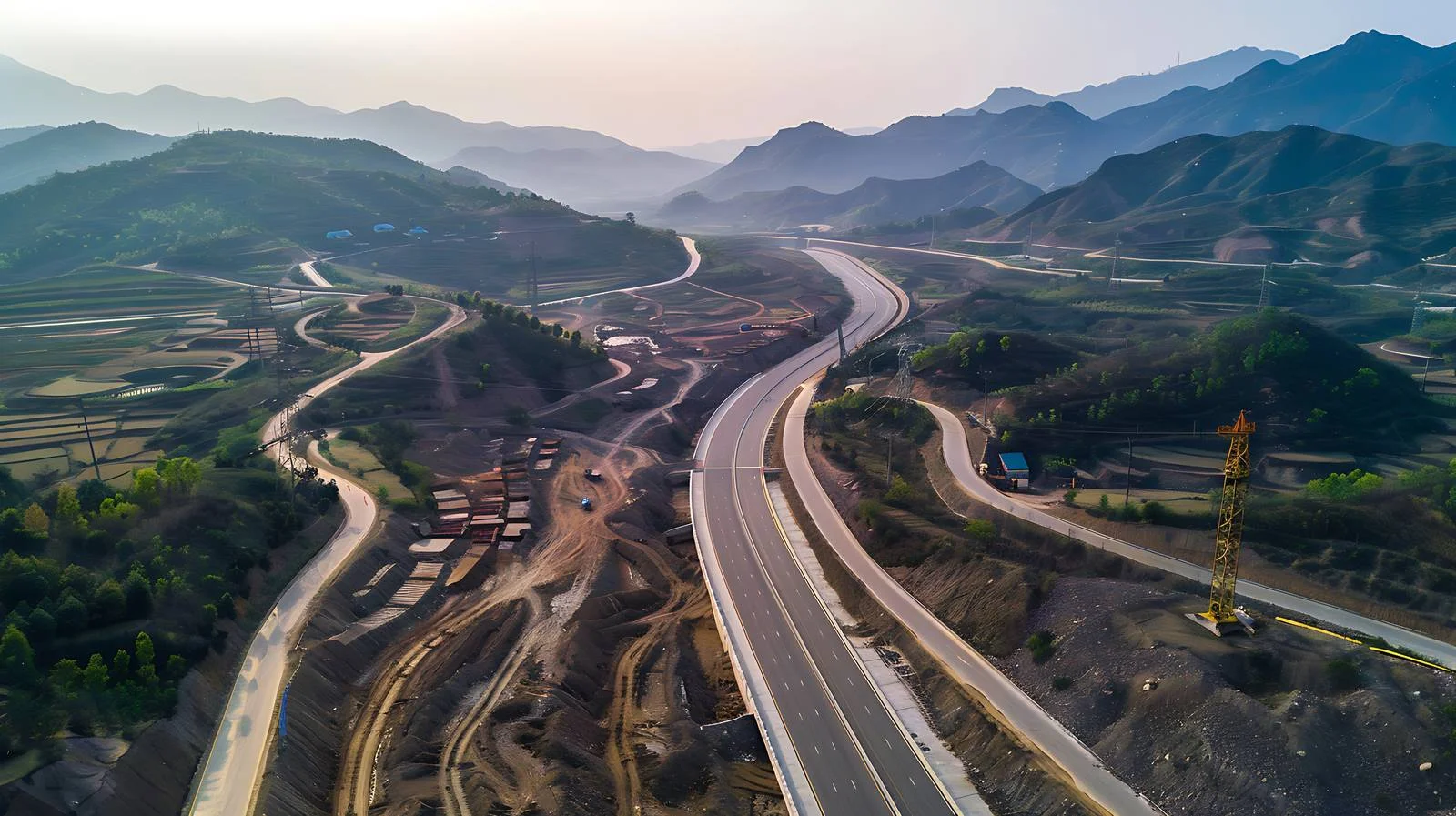 Mountainous Highway Construction Works in the West — free download from Dotvec