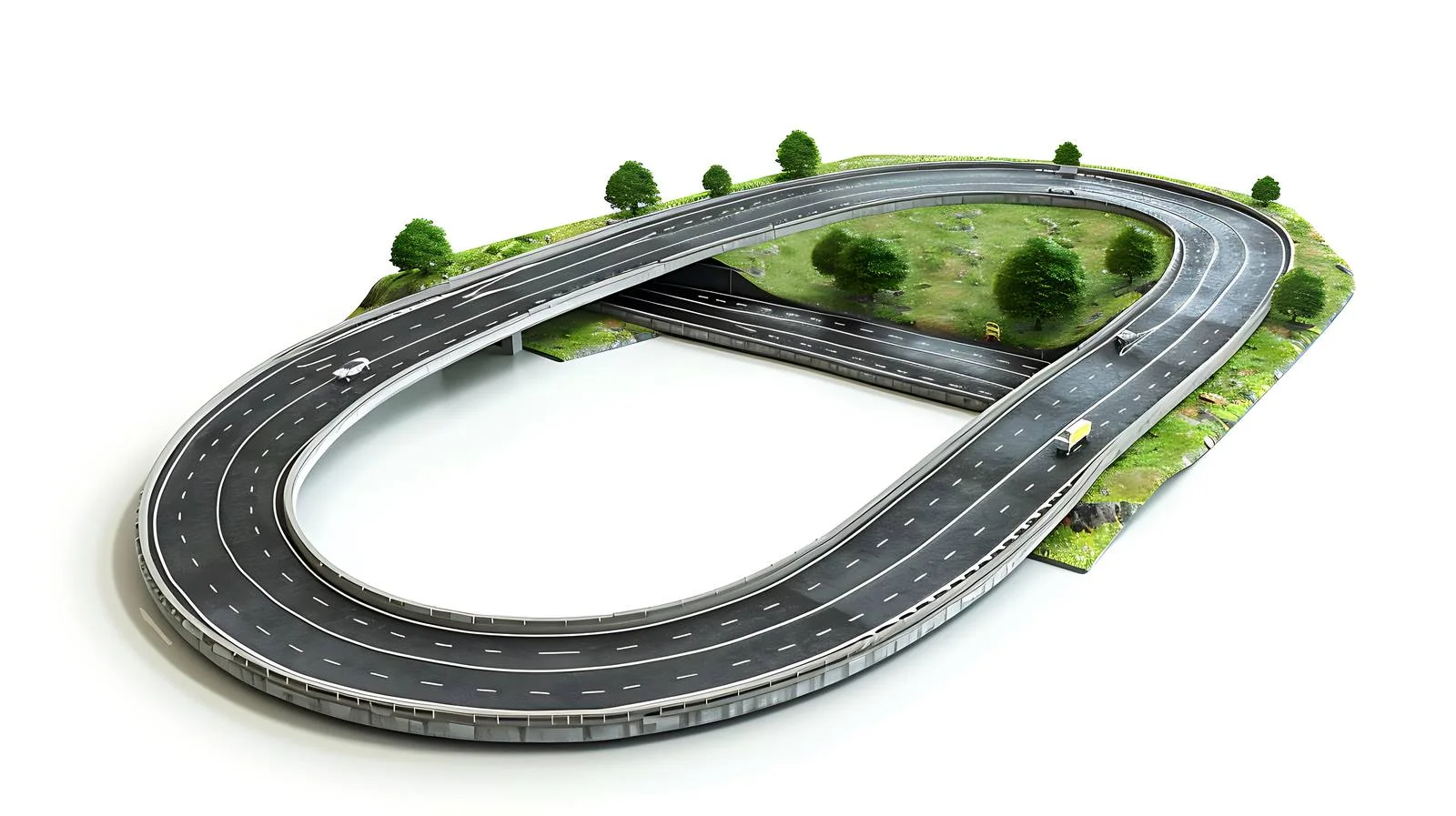 Aerial View of Highway on White Background — free download from Dotvec