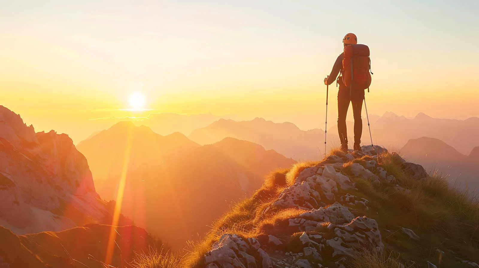 Serene Sunrise Hiker Viewpoint Exploration — free download from Dotvec