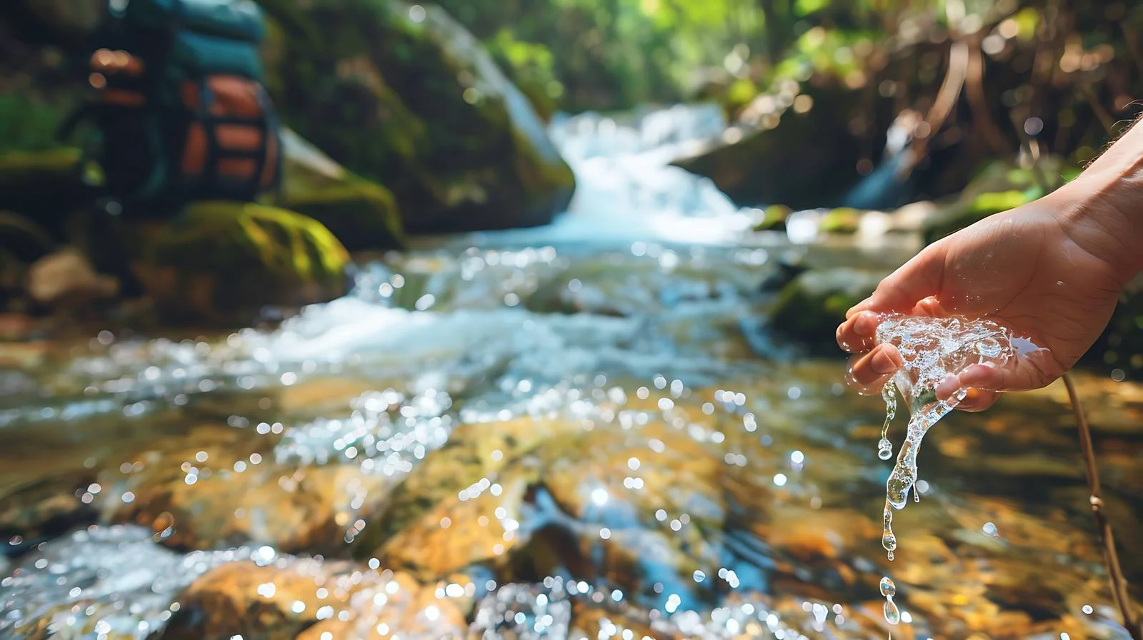 Hikers Collecting Clear Water — free download from Dotvec