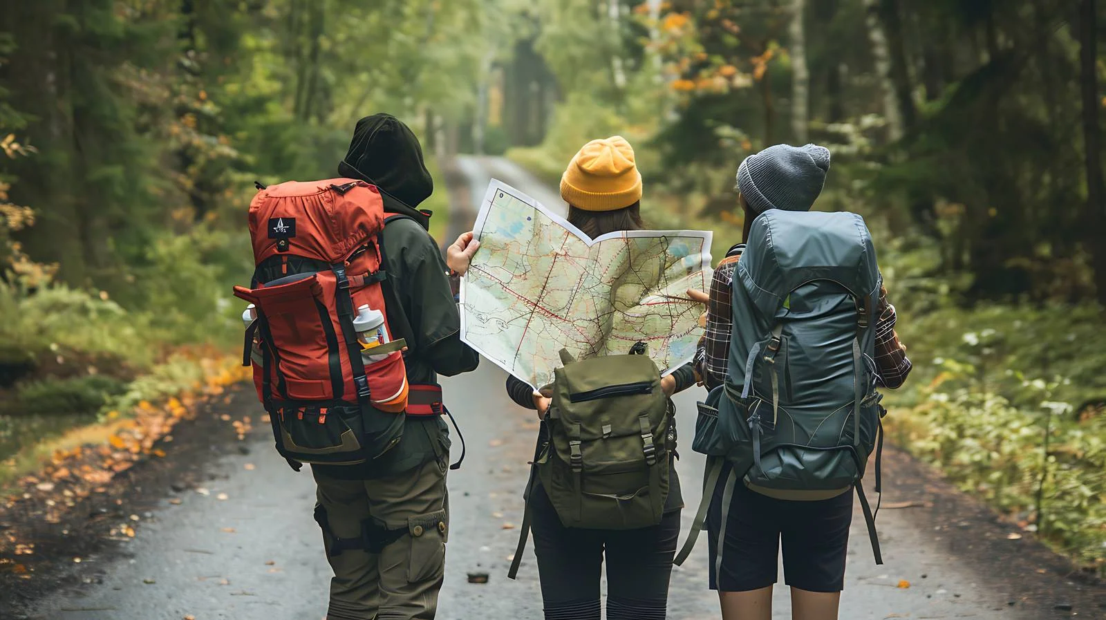 Hikers Navigating Forest Trail — free download from Dotvec