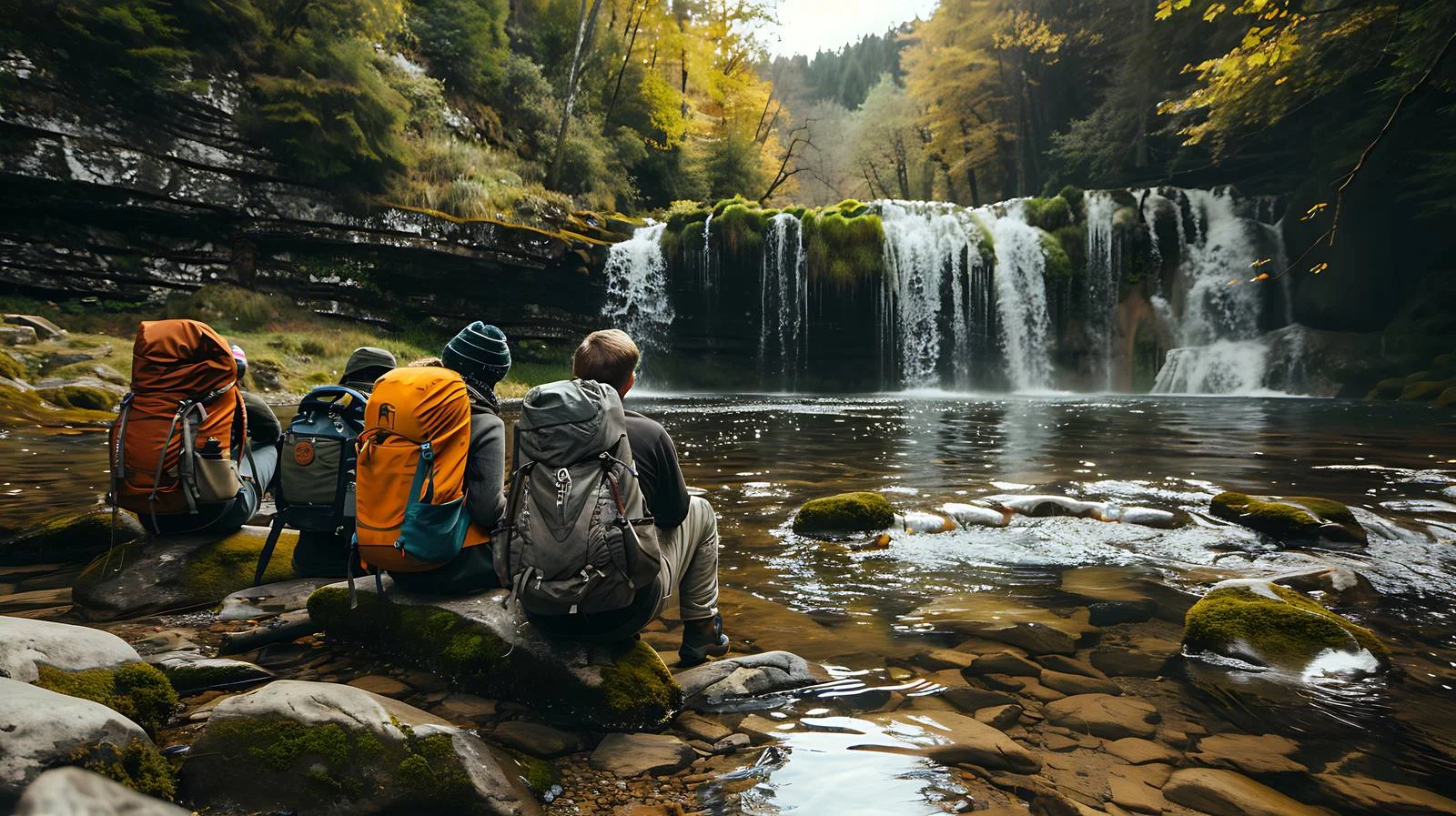 Mountain Stream Rest Stop for Hikers — free download from Dotvec