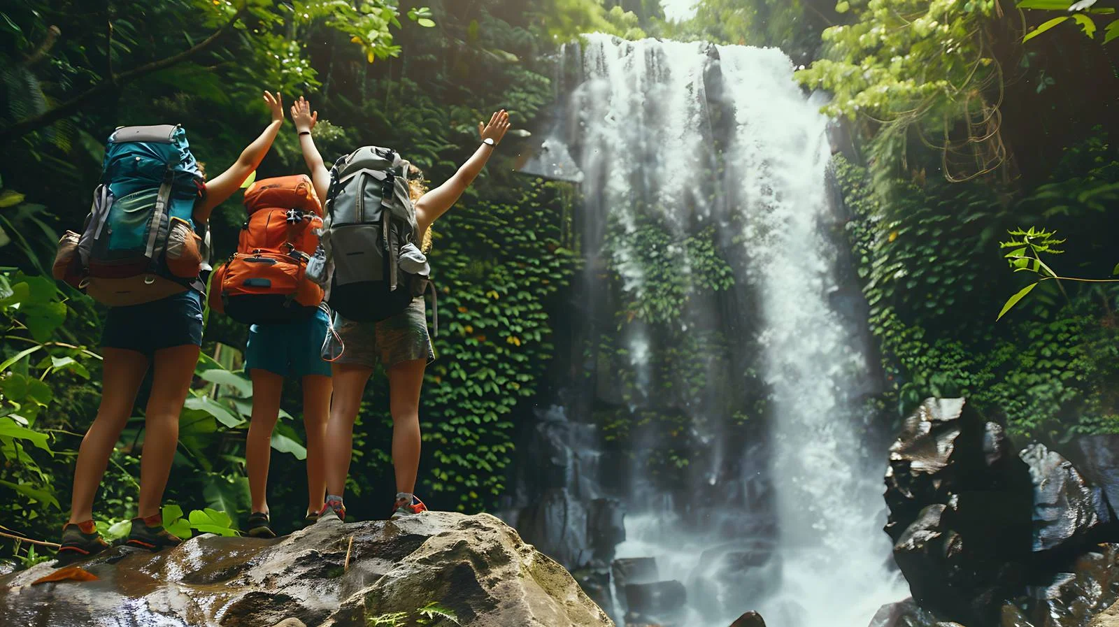 Joyful Hikers Embrace Nature's Beauty — free download from Dotvec