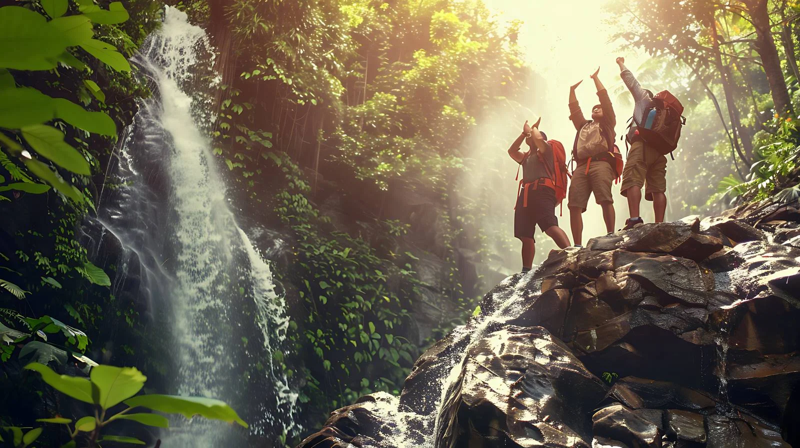 Hikers Celebrating Summit Success — free download from Dotvec