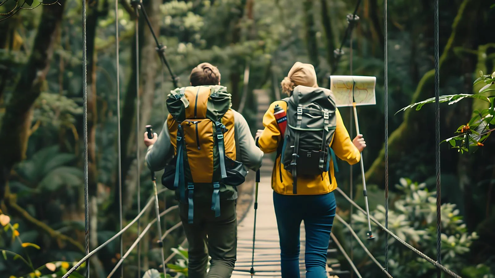 Hiking Essentials: Trekking Pole and Map — free download from Dotvec