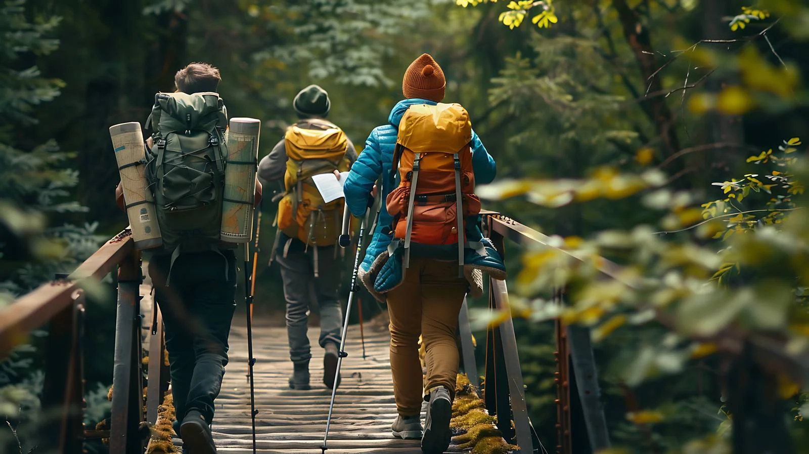 Adventure Hiking with Map and Trekking Pole — free download from Dotvec